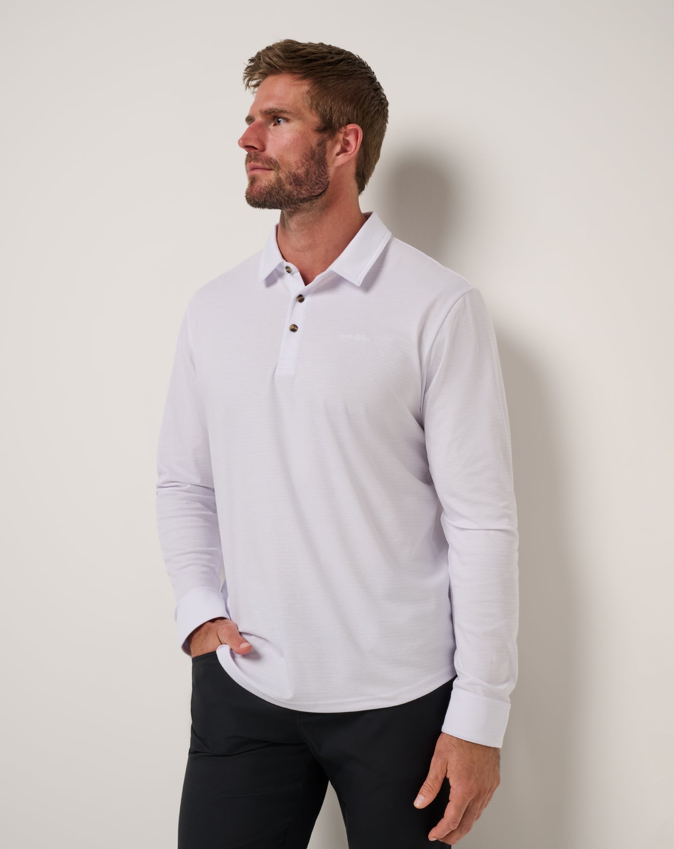 TravisMathew The Zinna 2.0 Long Sleeve Polo - White