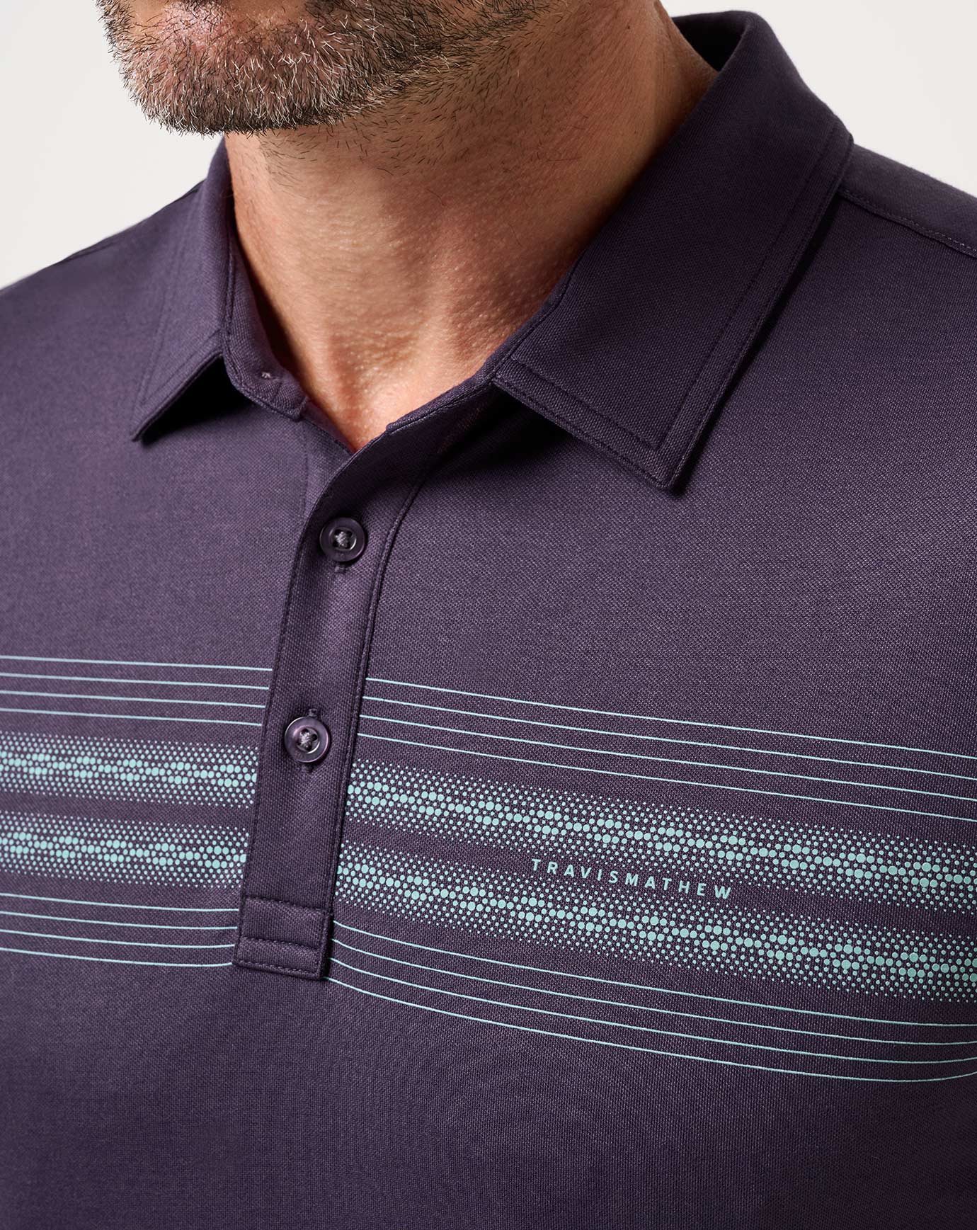 TravisMathew Featherweight Chest Stripe Polo - Purple Velvet