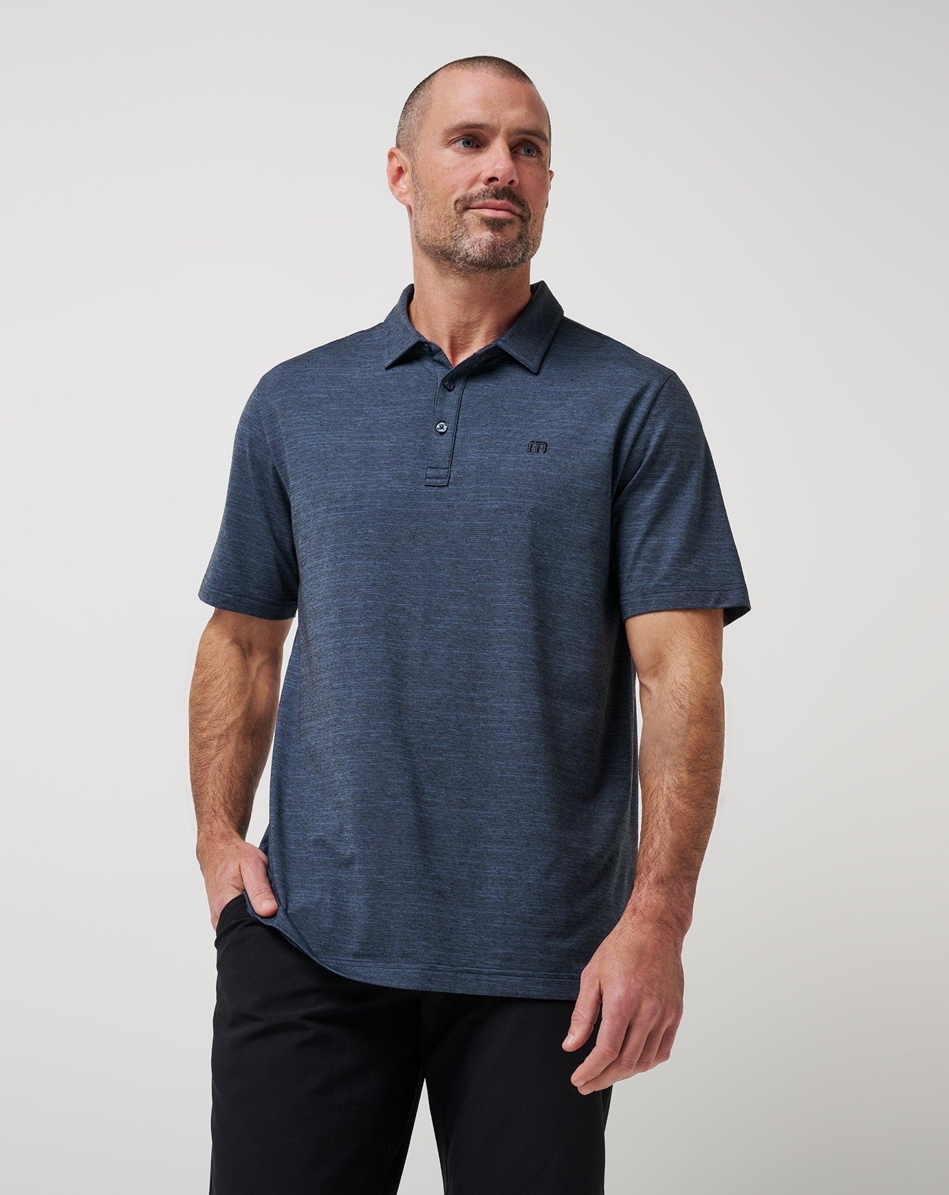 TravisMathew The Heater Polo - Vintage Indigo/Black