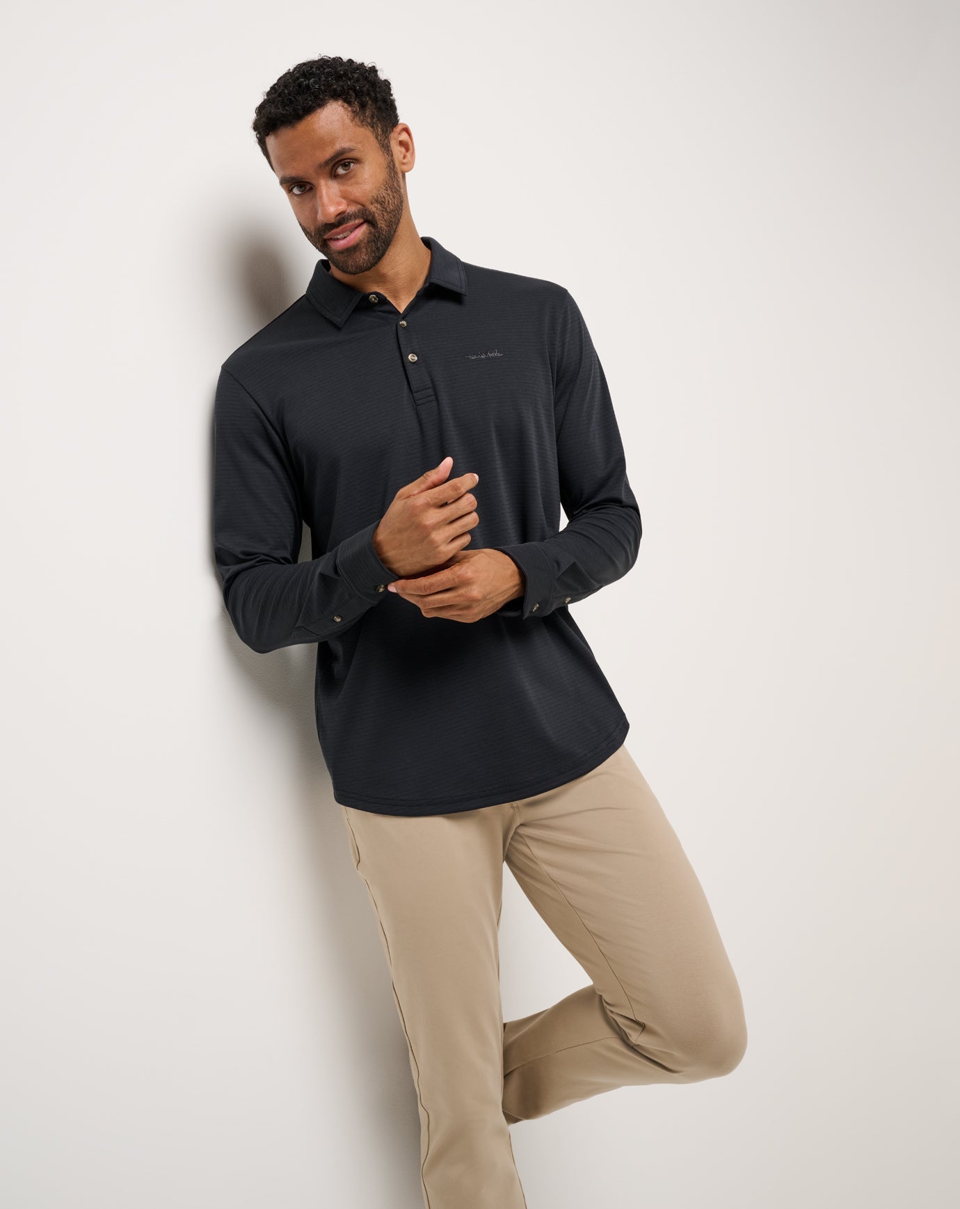 TravisMathew The Zinna 2.0 Long Sleeve Polo - Black