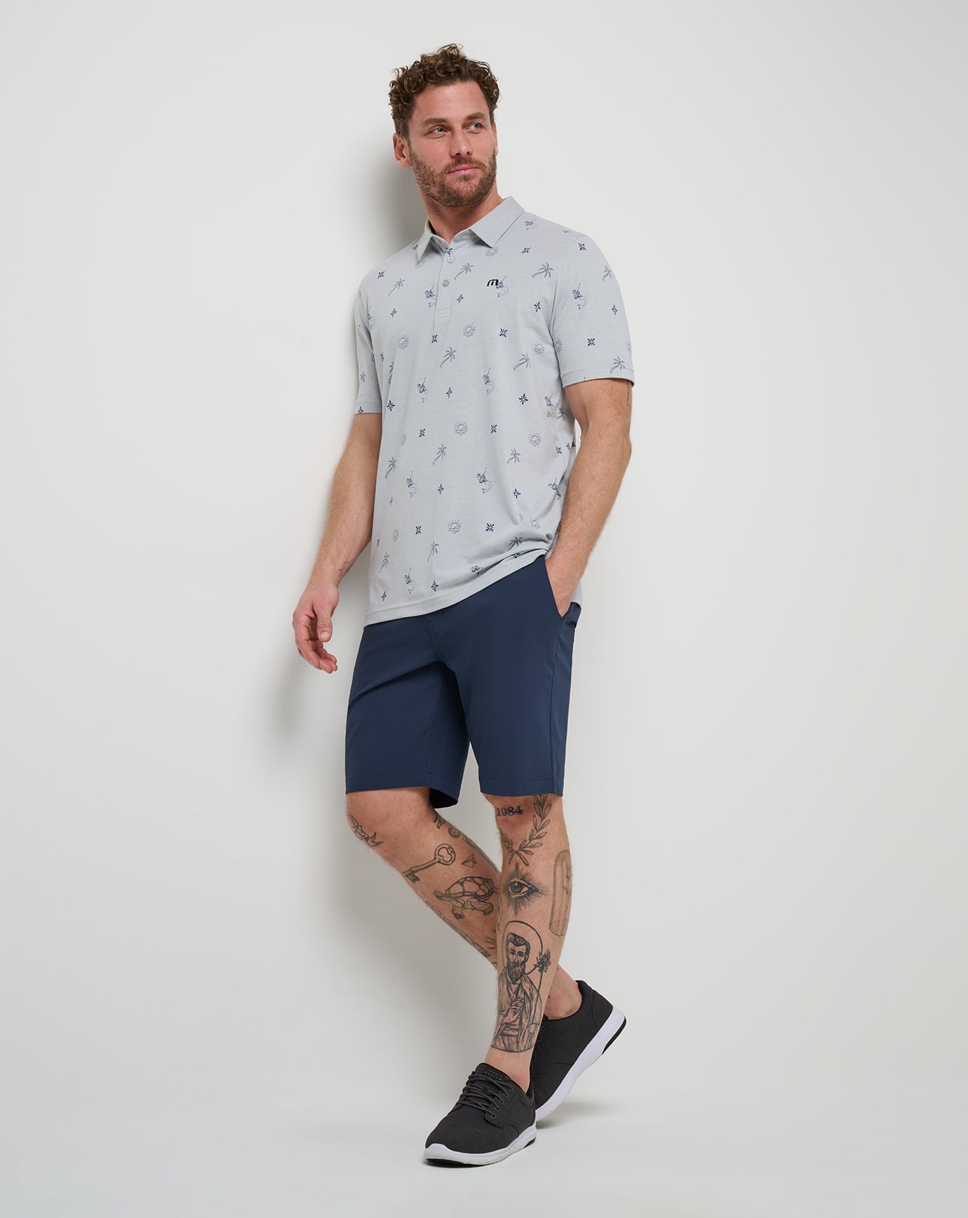 TravisMathew Cove Dive Polo - Heather Light Grey