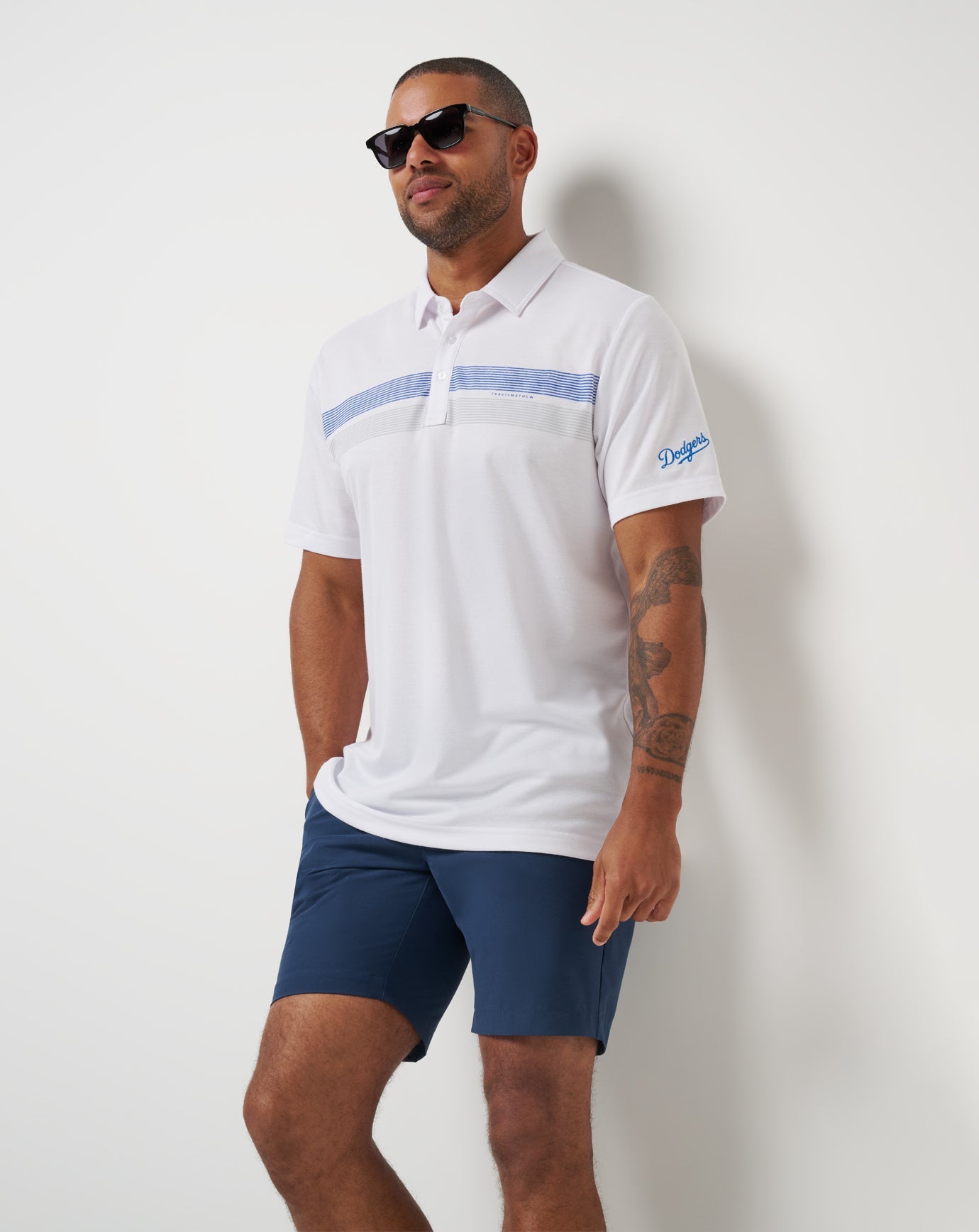 TravisMathew Los Angeles Dodgers Top Recruit Polo - White