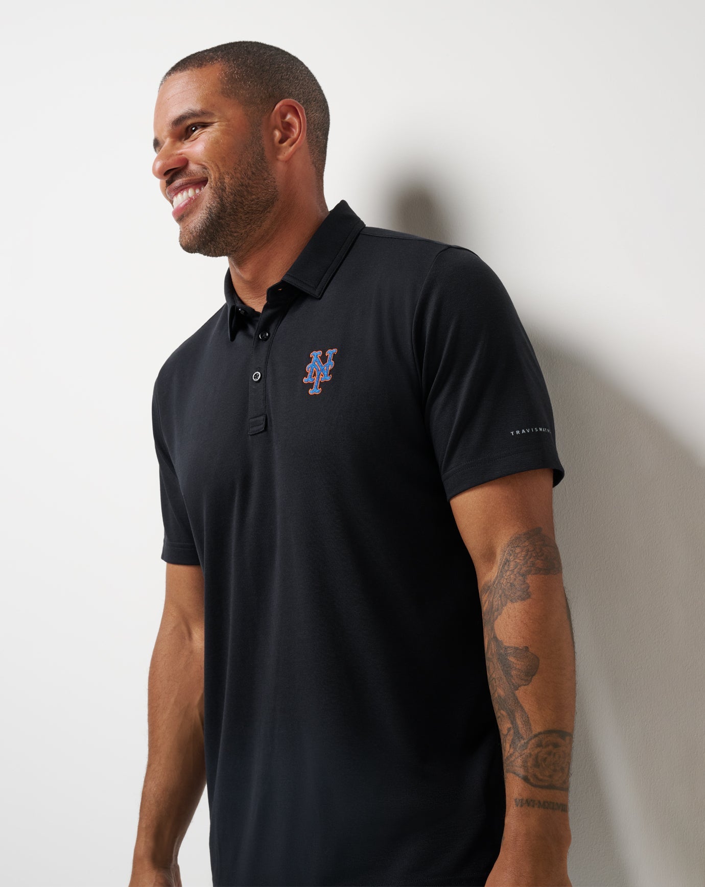 TravisMathew New York Mets Playoff Pitch Polo - Black