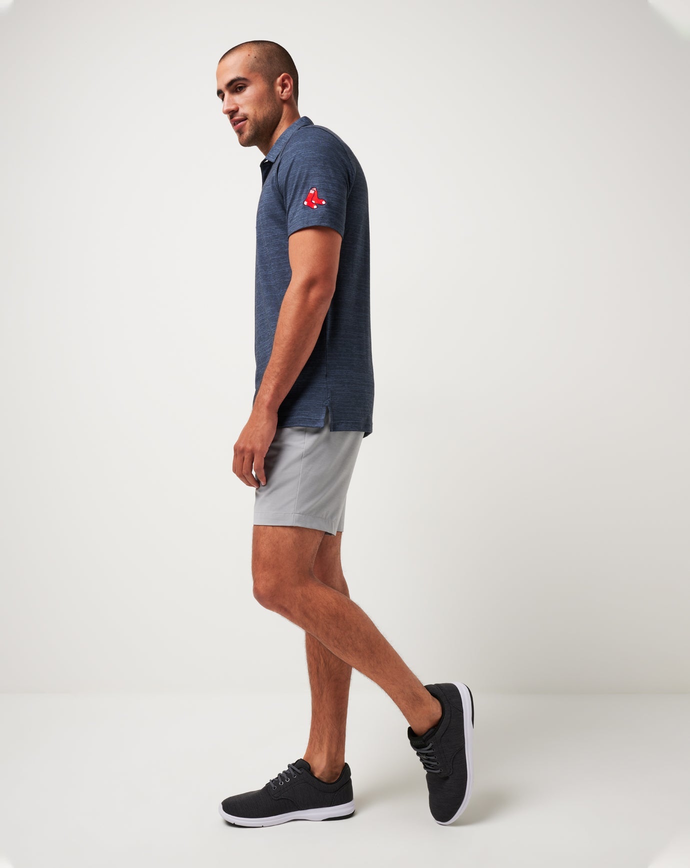 TravisMathew Boston Red Sox The Heater Polo - Vintage Indigo/Black