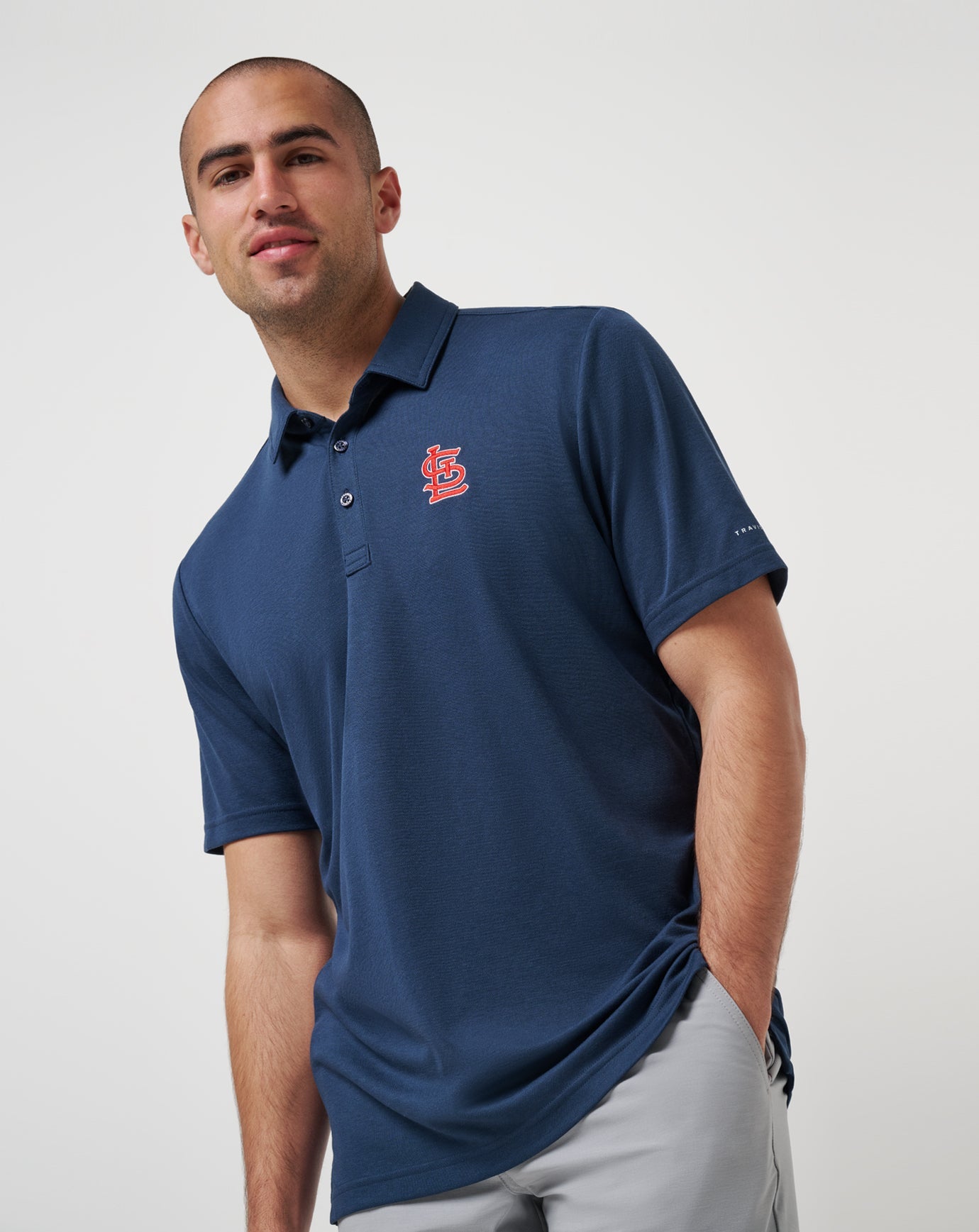 TravisMathew St Louis Cardinals Playoff Pitch Polo - Navy