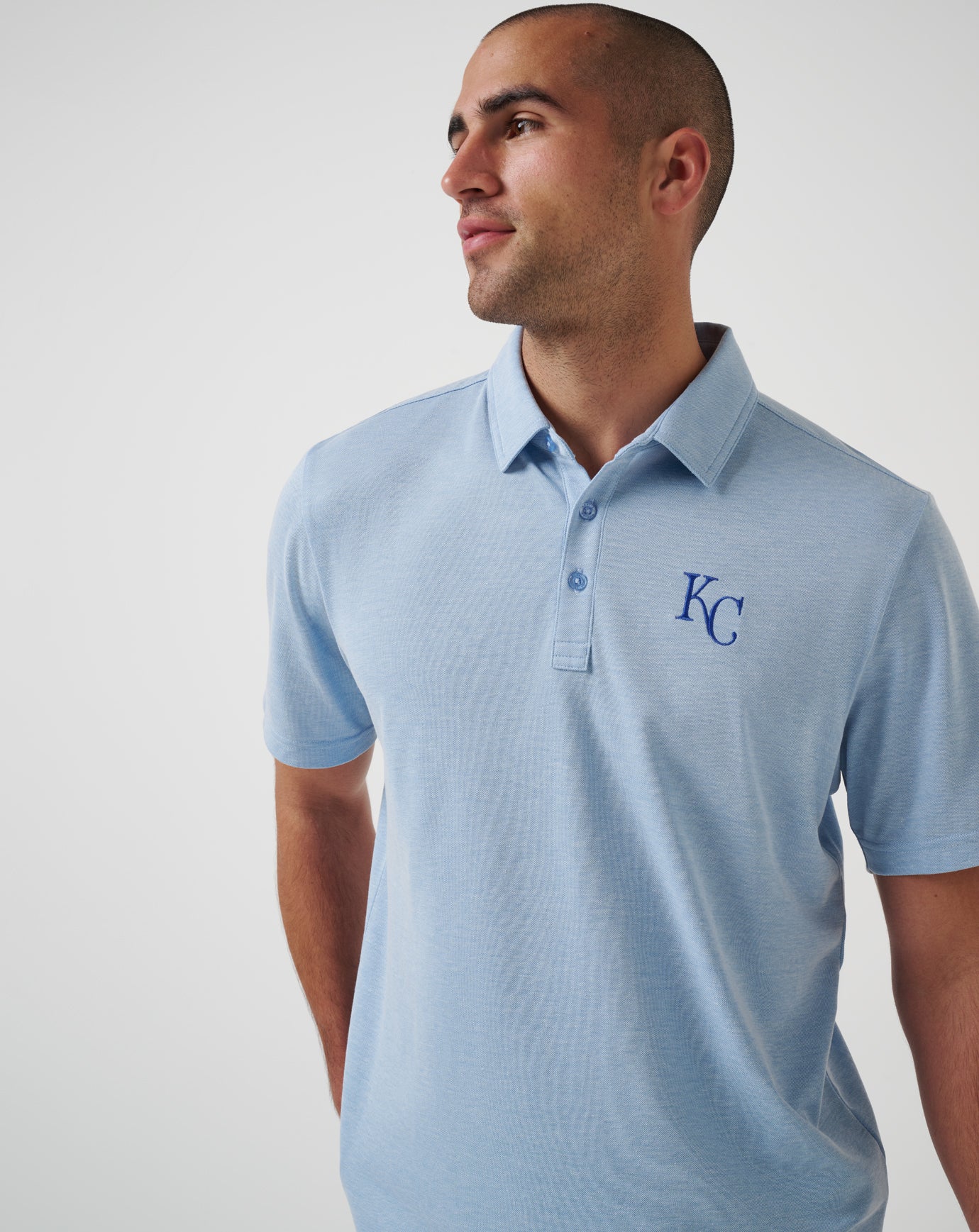 TravisMathew Kansas City Royals Playoff Pitch Polo - Heather Blue