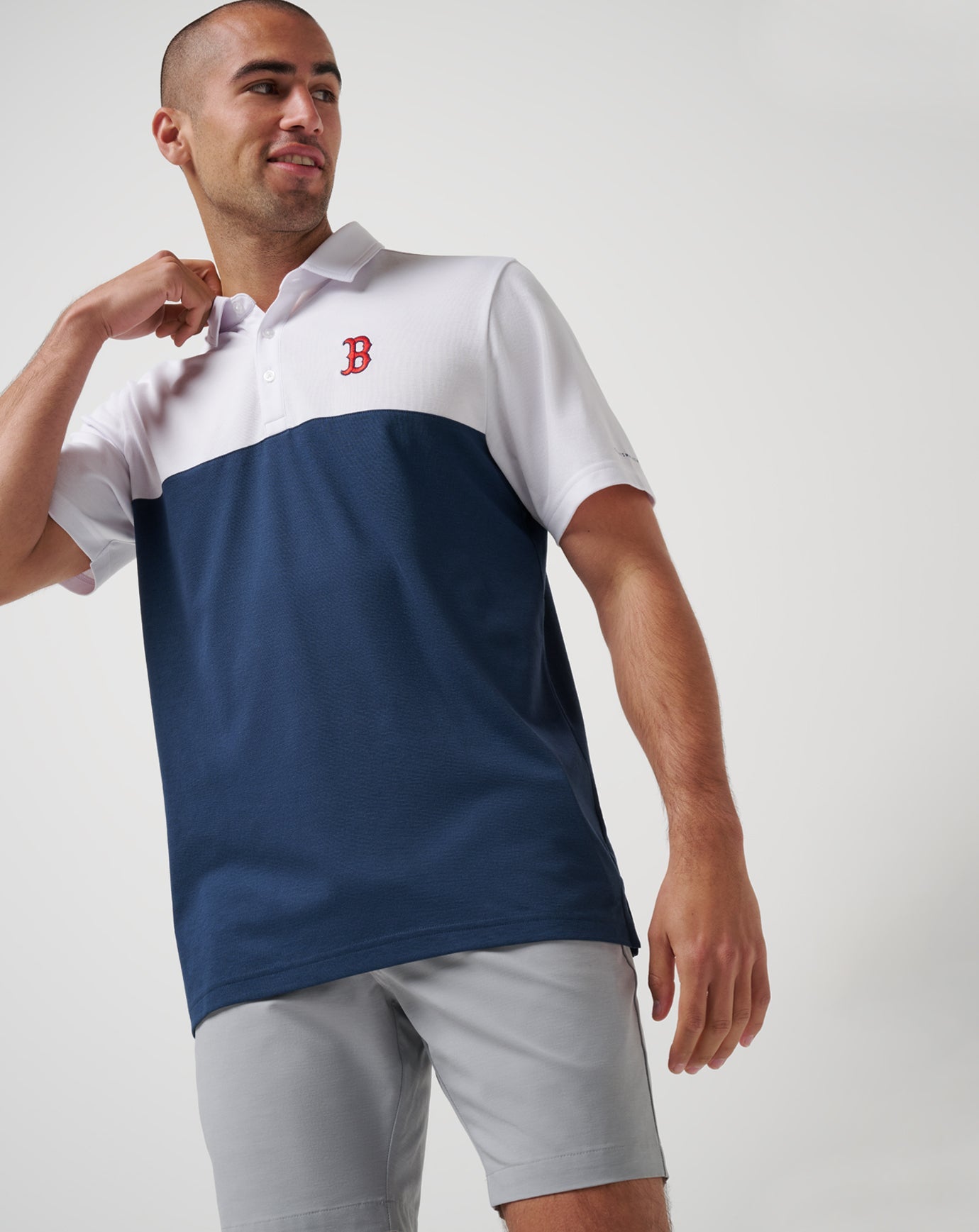 TravisMathew Boston Red Sox Home Run Leader Polo - White/Navy