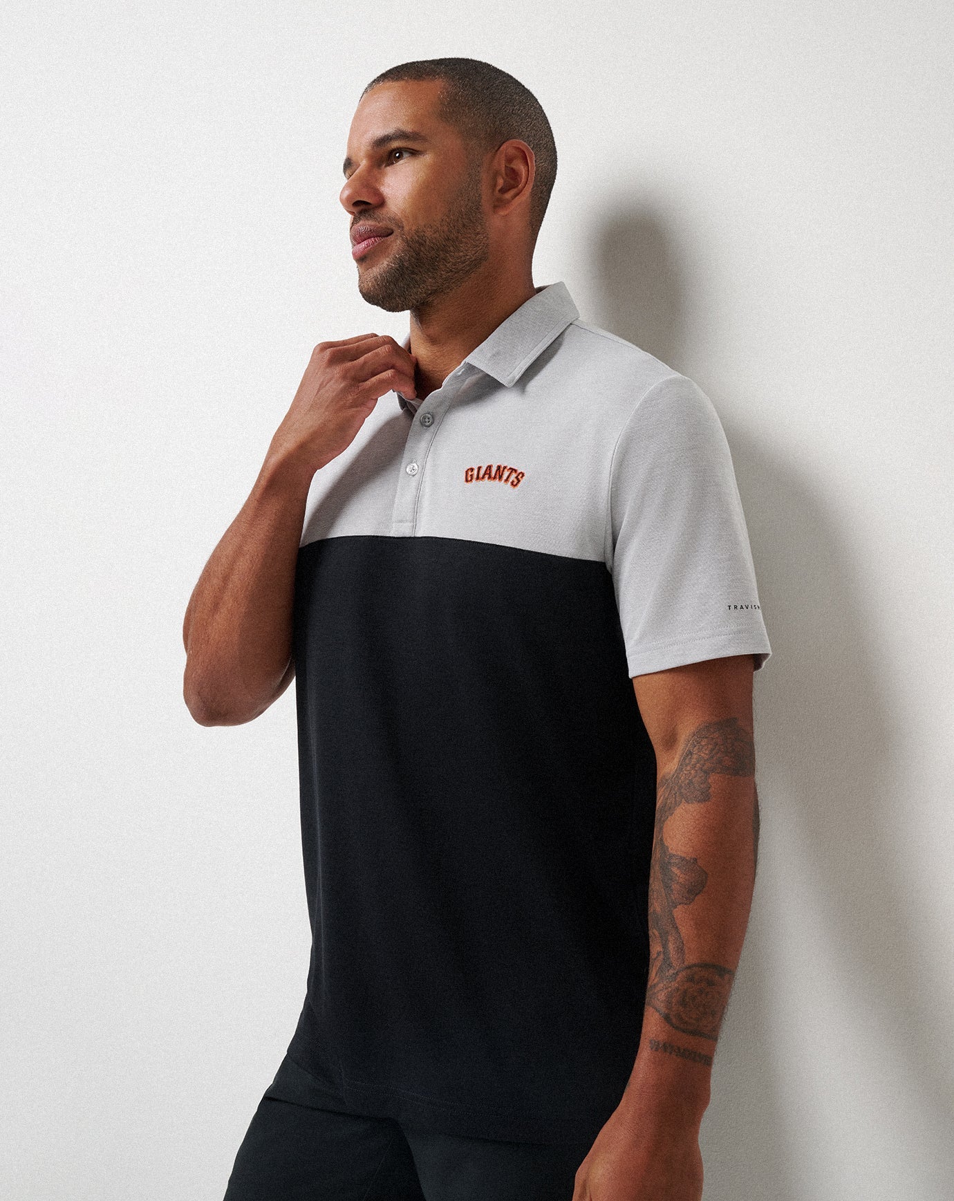 TravisMathew San Francisco Giants Home Run Leader Polo - Heather Grey/Black
