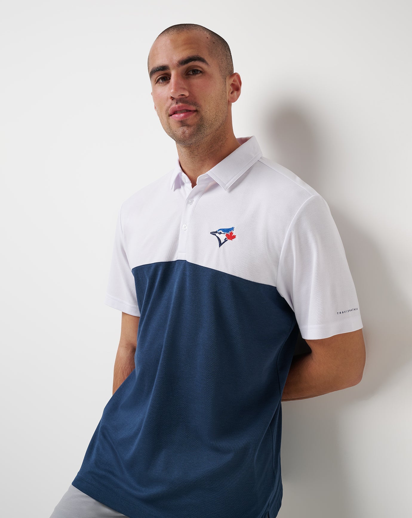 TravisMathew Toronto Blue Jays Home Run Leader Polo - White/Navy