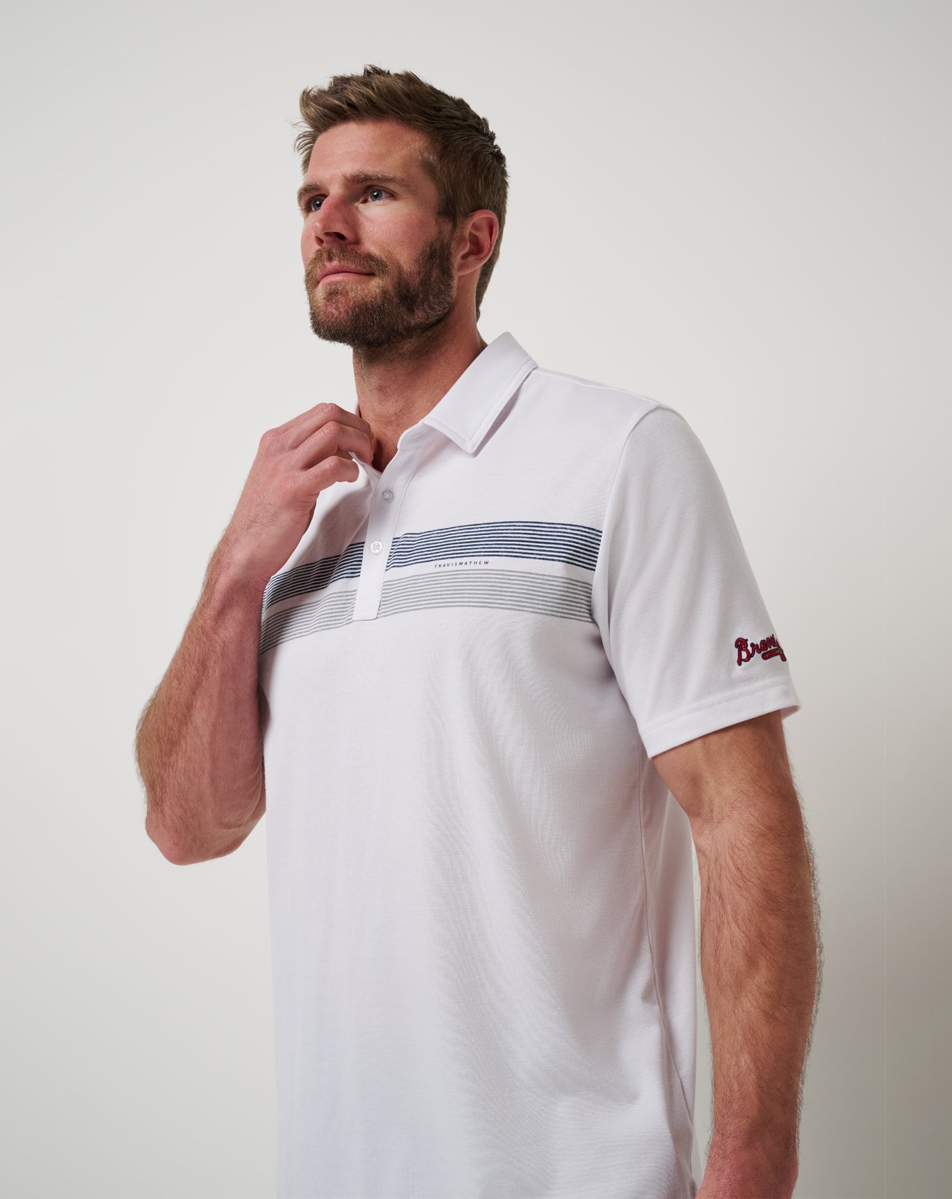 TravisMathew Atlanta Braves Top Recruit Polo - White