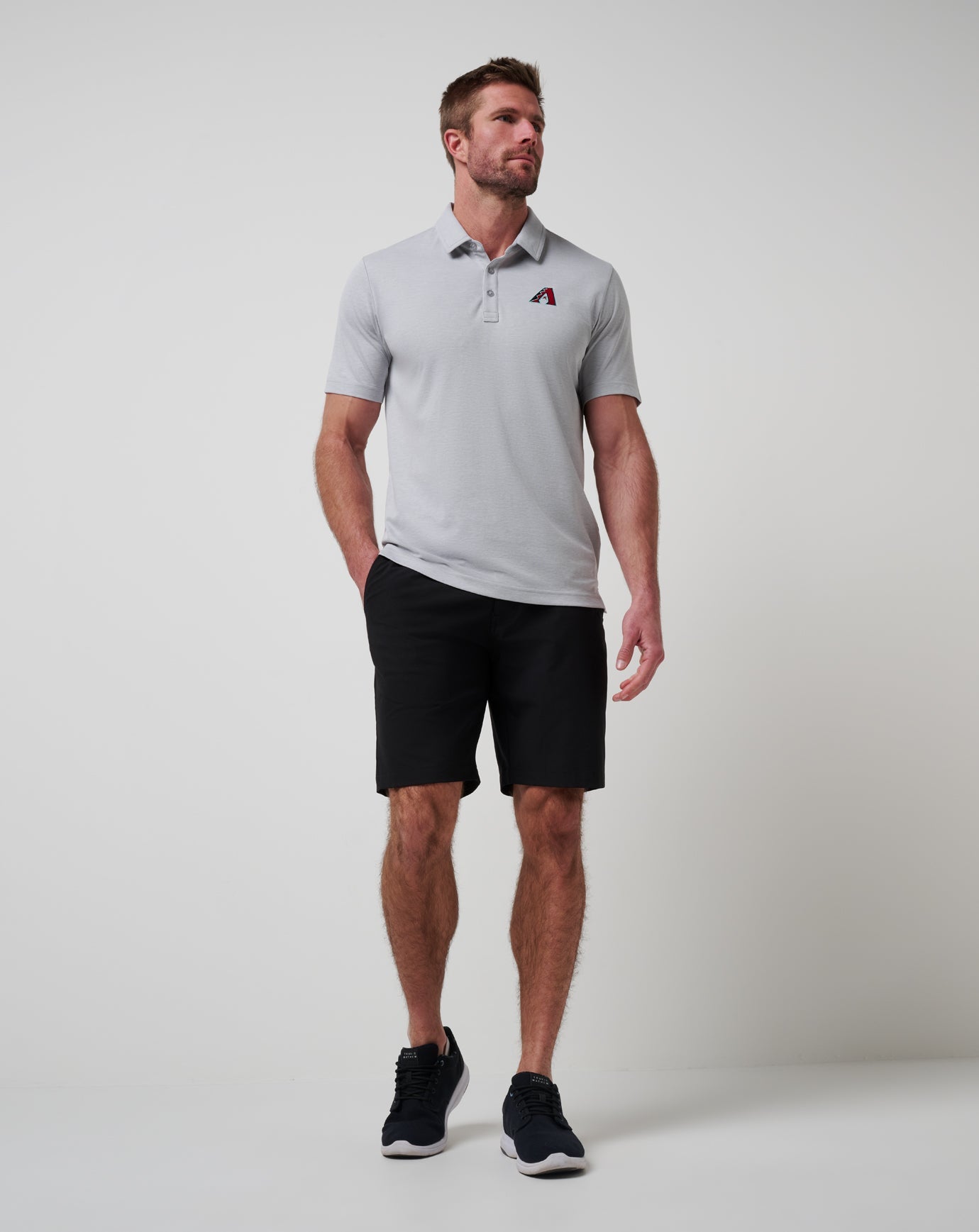 TravisMathew Arizona Diamondbacks Playoff Pitch Polo - Heather Grey