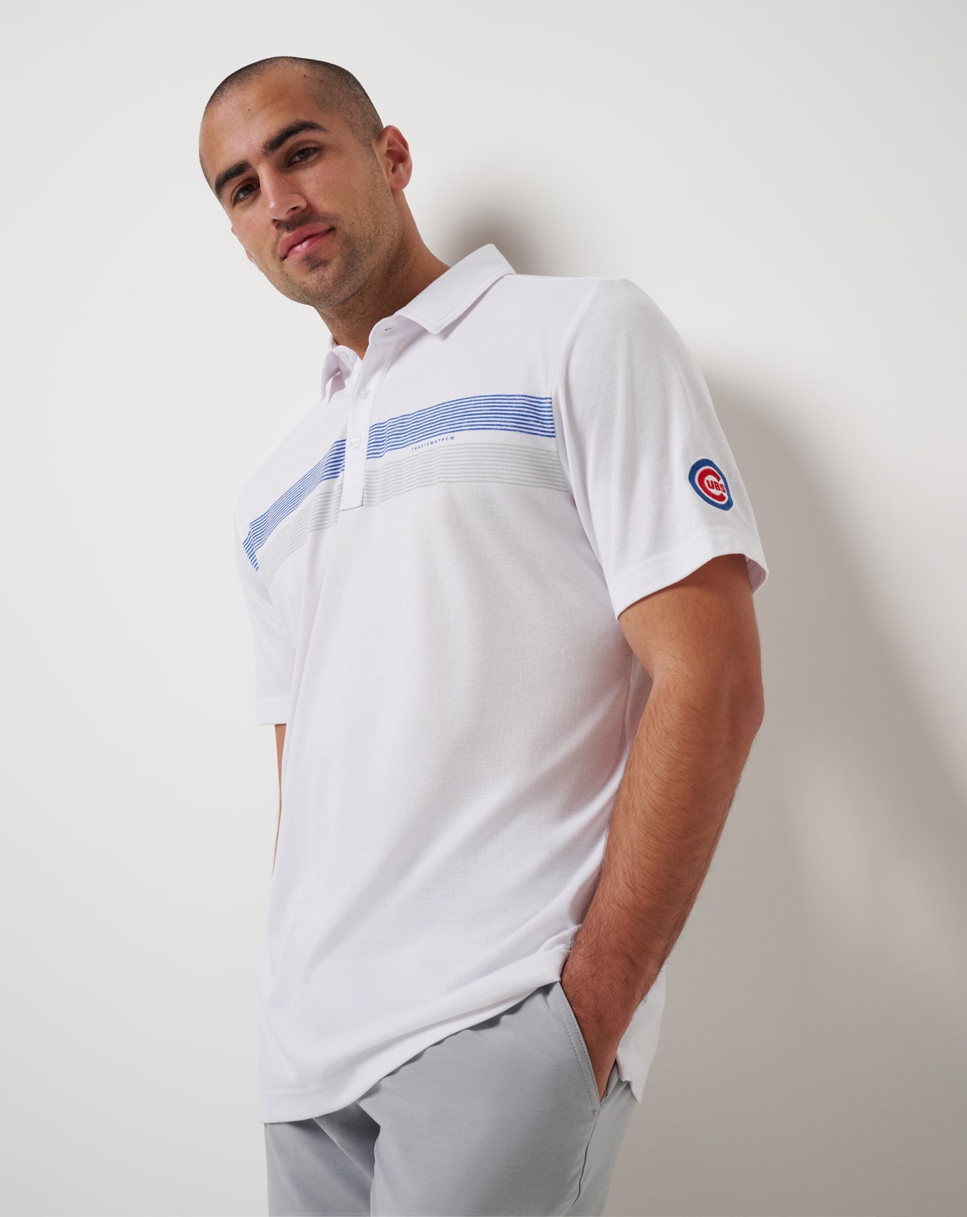 TravisMathew Chicago Cubs Top Recruit Polo - White