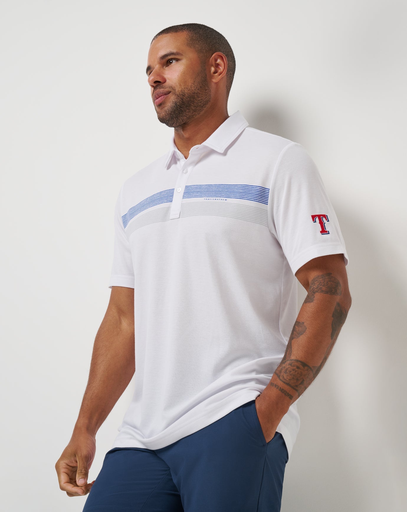 TravisMathew Texas Rangers Top Recruit Polo - White