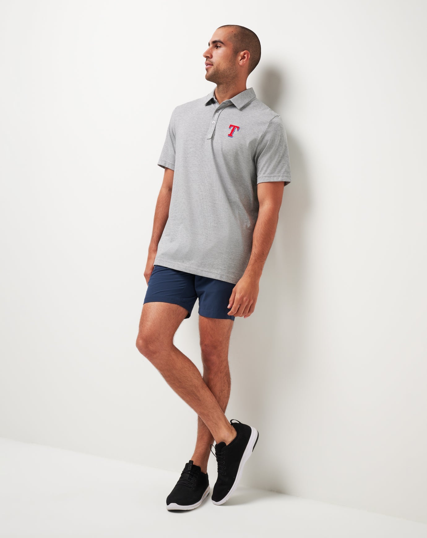 TravisMathew Texas Rangers The Zinna Polo - Heather Grey