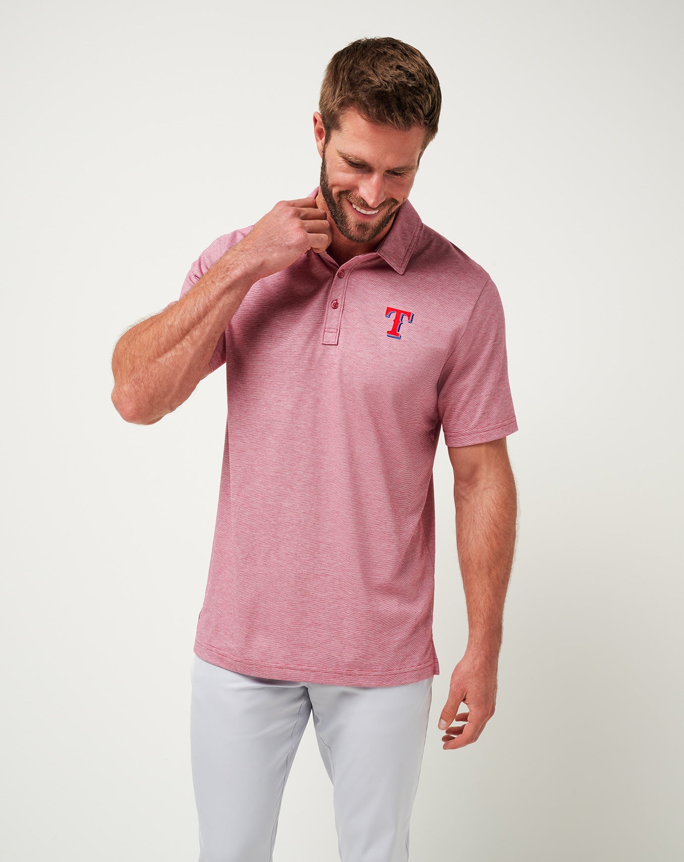 TravisMathew Texas Rangers The Zinna Polo - Heather Cardinal