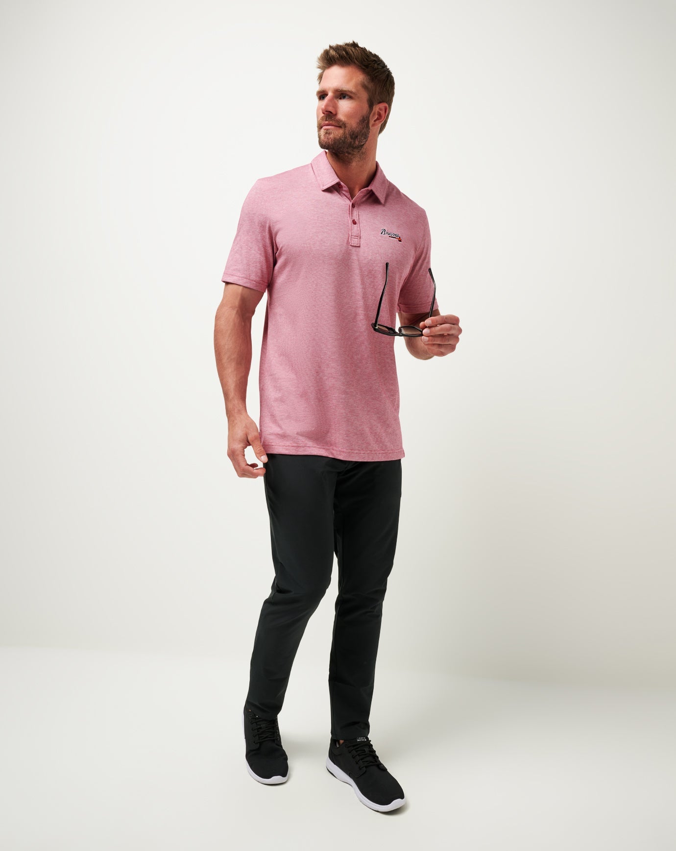 TravisMathew Atlanta Braves The Zinna Polo - Heather Cardinal