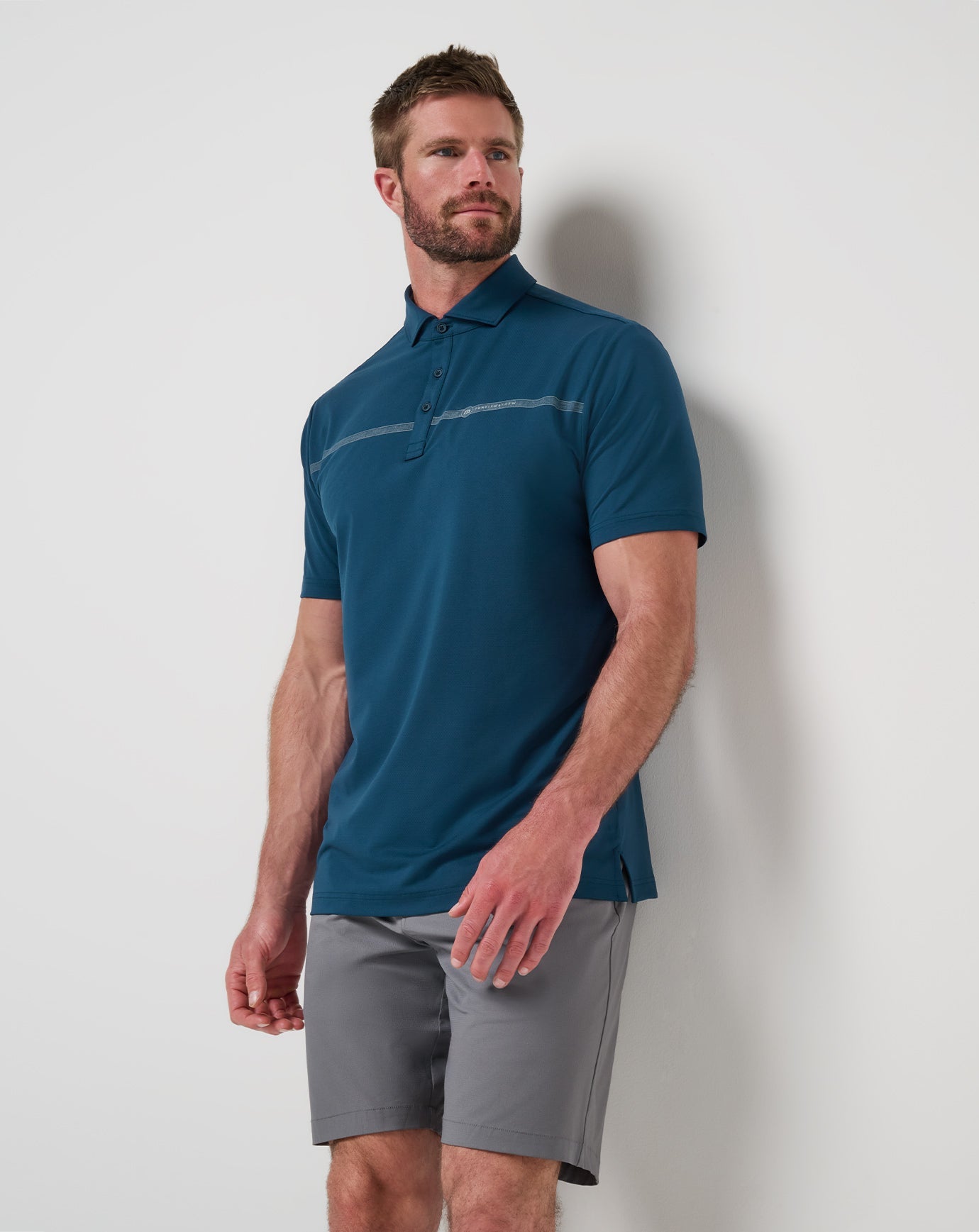 TravisMathew Heater Pro Chest Stripe Polo - Titan