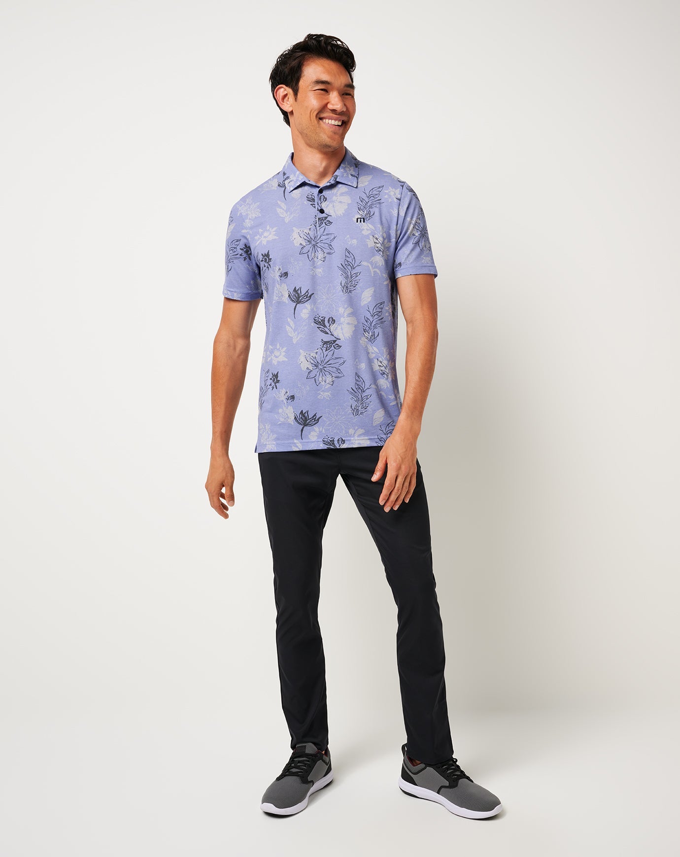TravisMathew Featherweight Cruise Polo - Heather Violet Storm