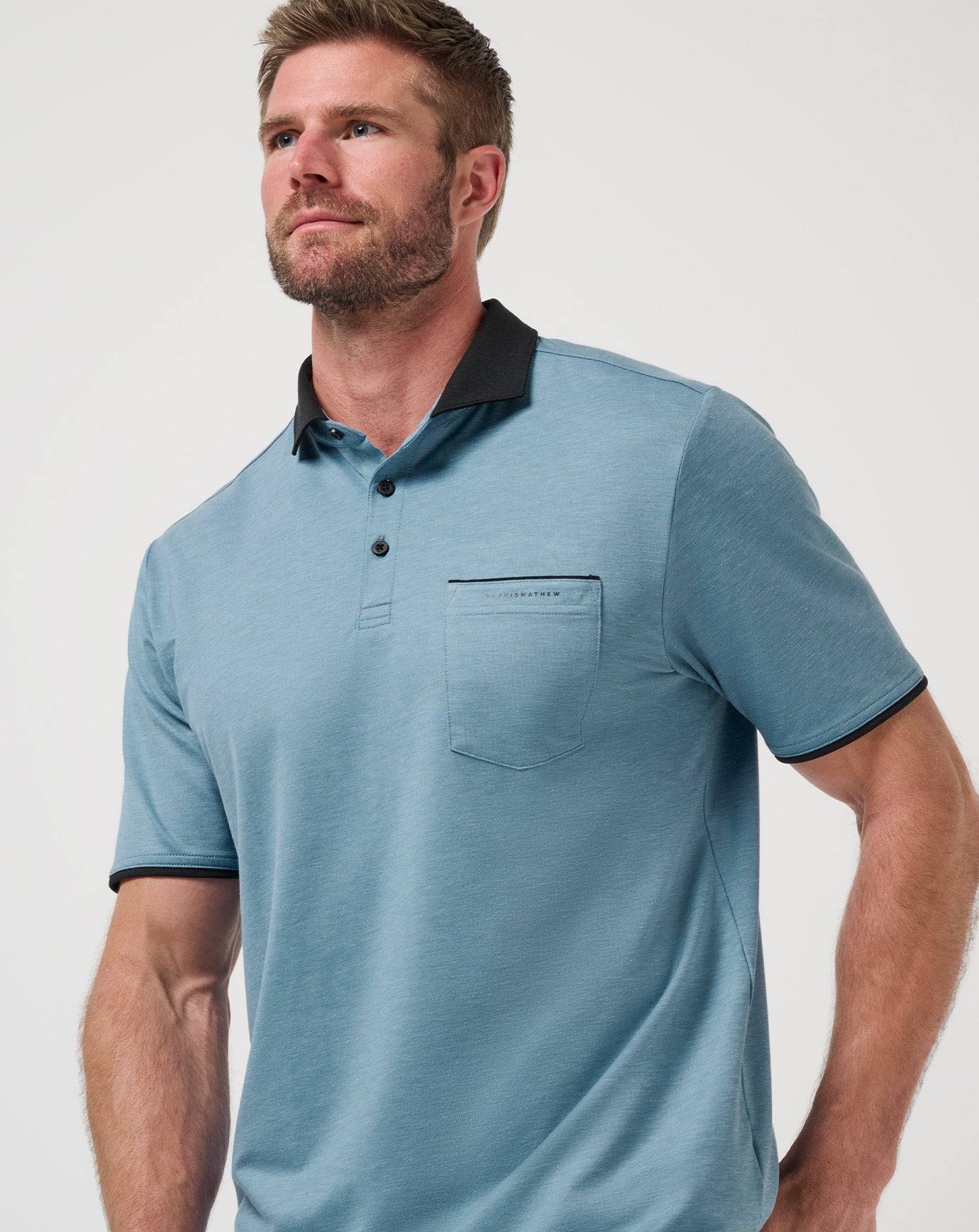 TravisMathew Featherweight Pocket Polo - Captains Blue