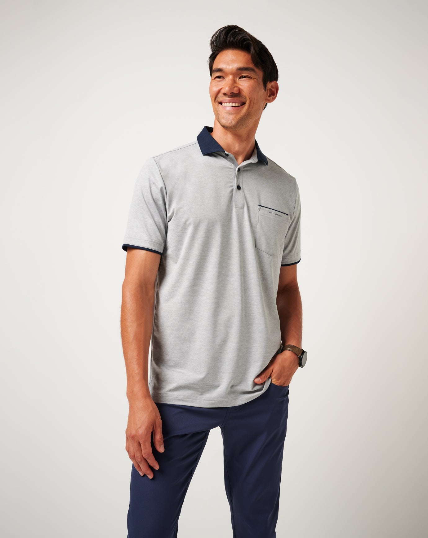 TravisMathew Call It Off Polo - Heather Medium Grey