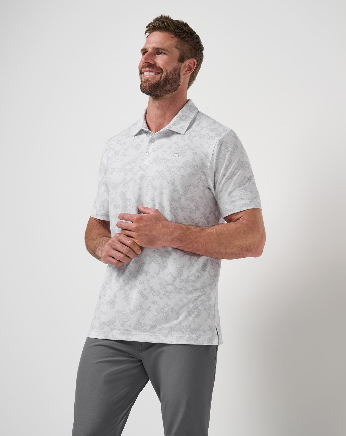 TravisMathew Featherweight Steep Wave Polo - White