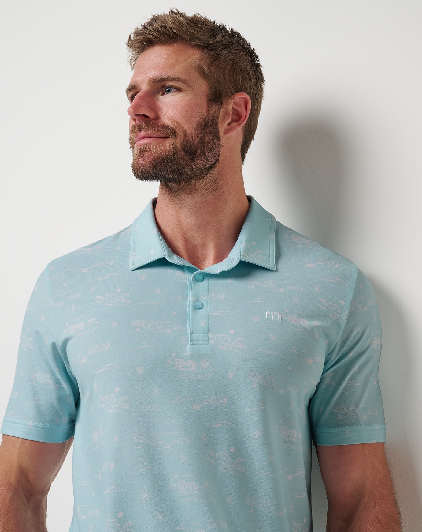TravisMathew Featherweight City Polo - Cory Blue