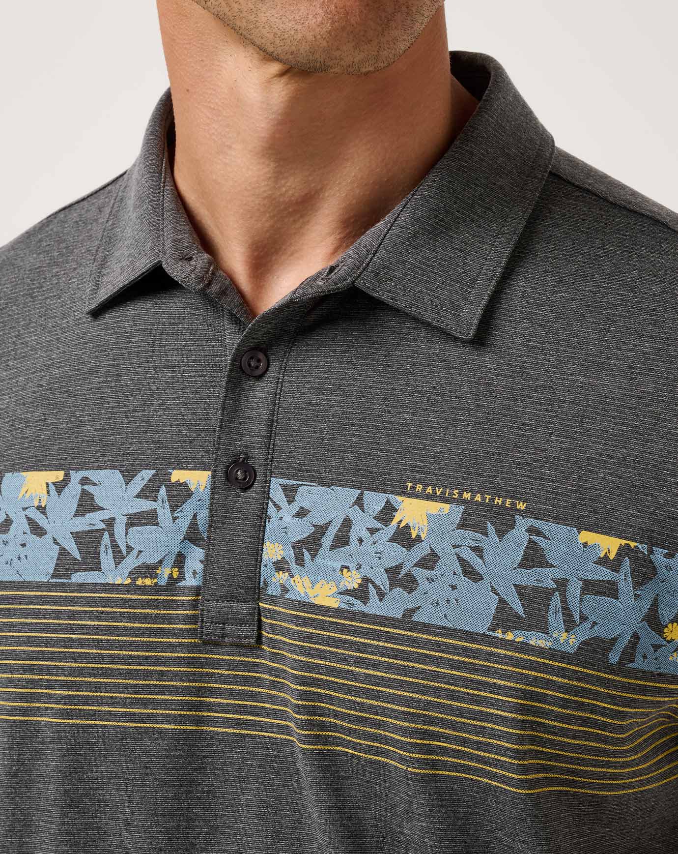 TravisMathew Midnight Train Polo - Heather Black