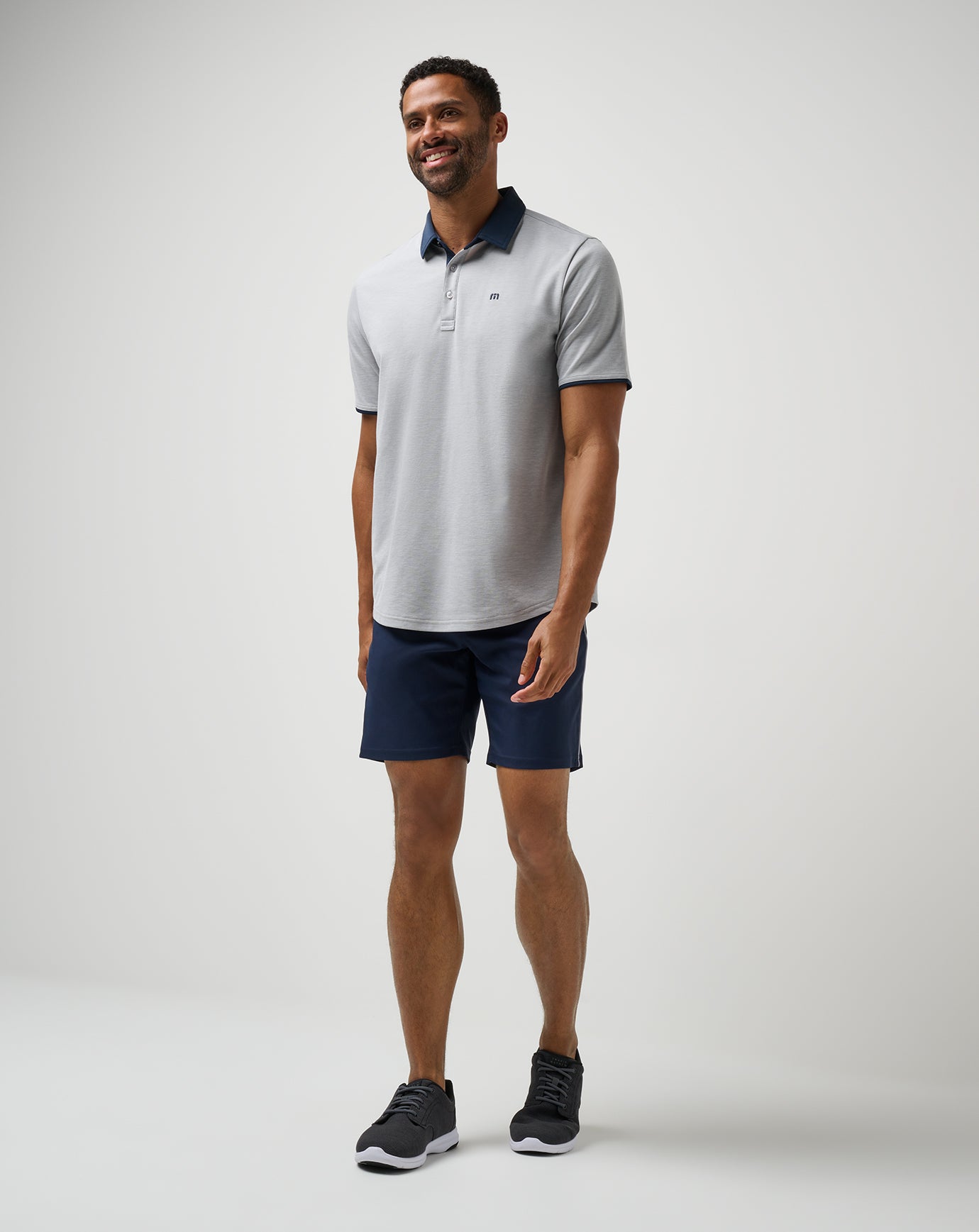TravisMathew Home Game Polo - Heather Light Grey