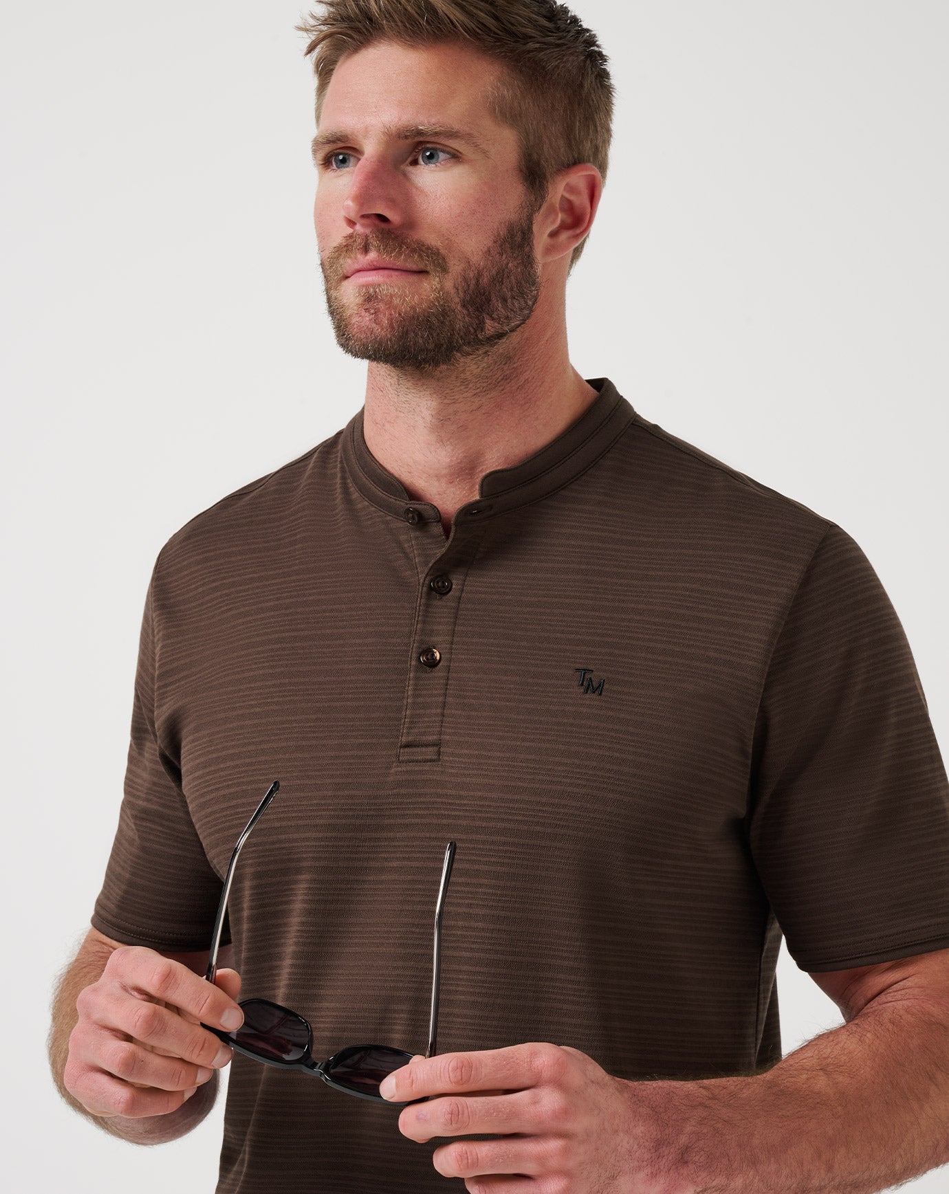 TravisMathew Winning Record Henley Polo - Chocolate Brown