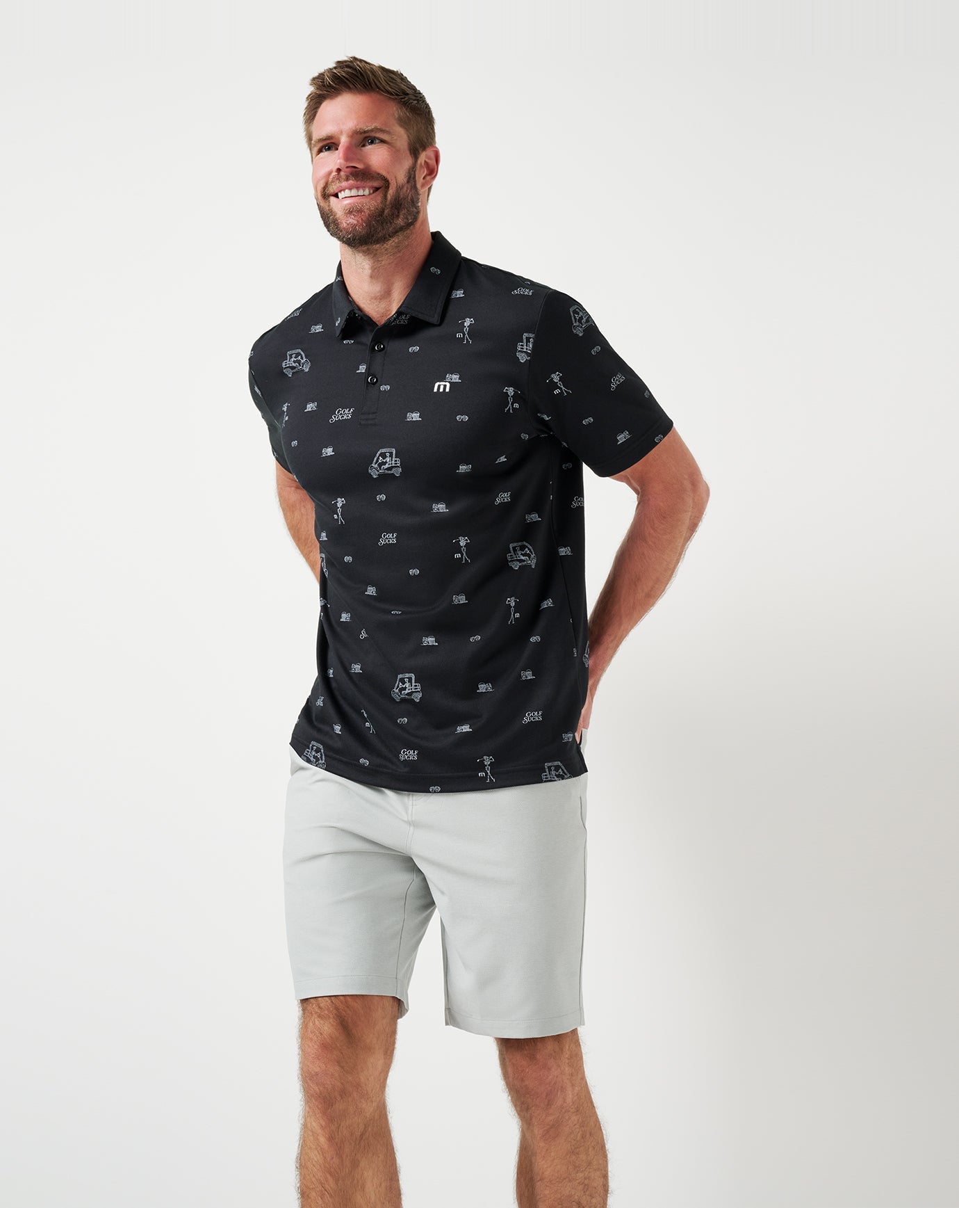 TravisMathew Golf Sucks Polo - Black