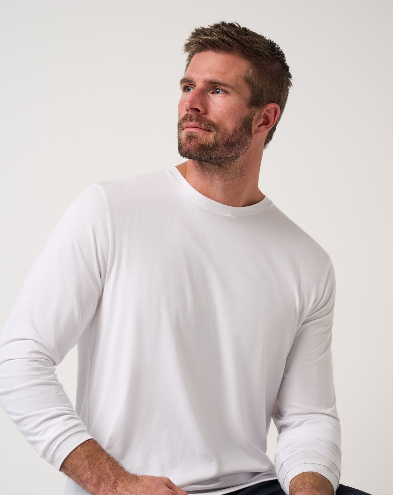 TravisMathew Cloud Crew Long Sleeve Tee - White