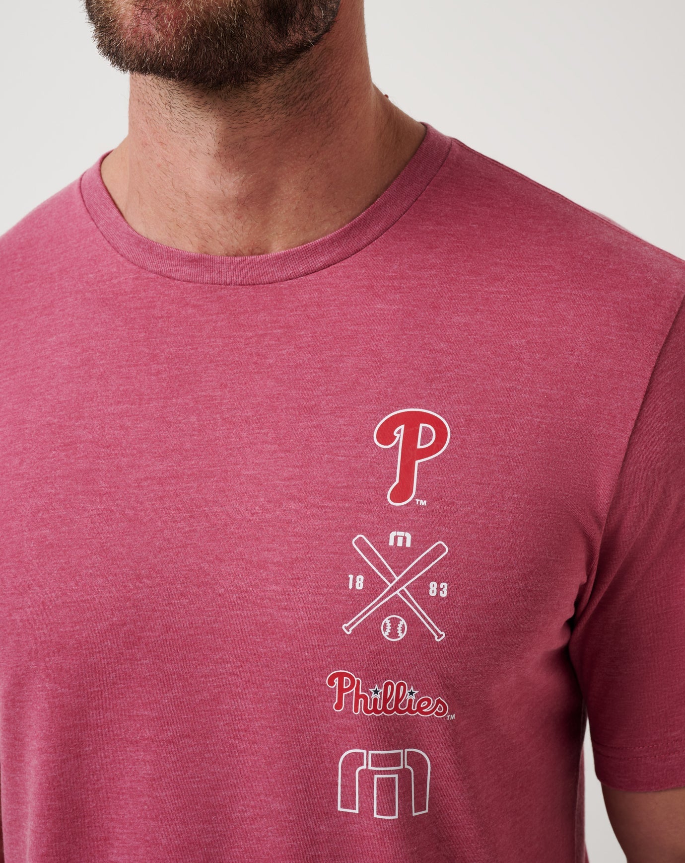 TravisMathew Philadelphia Phillies Sunset Slam 2.0 Tee - Heather Red