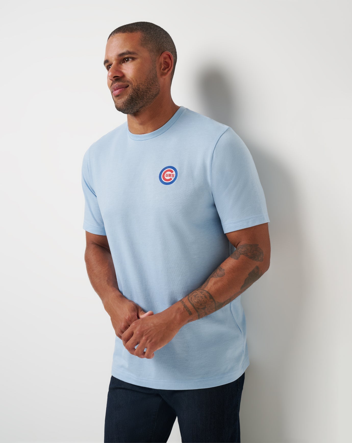 TravisMathew Chicago Cubs Friendly Rivalry Tee - Heather Blue