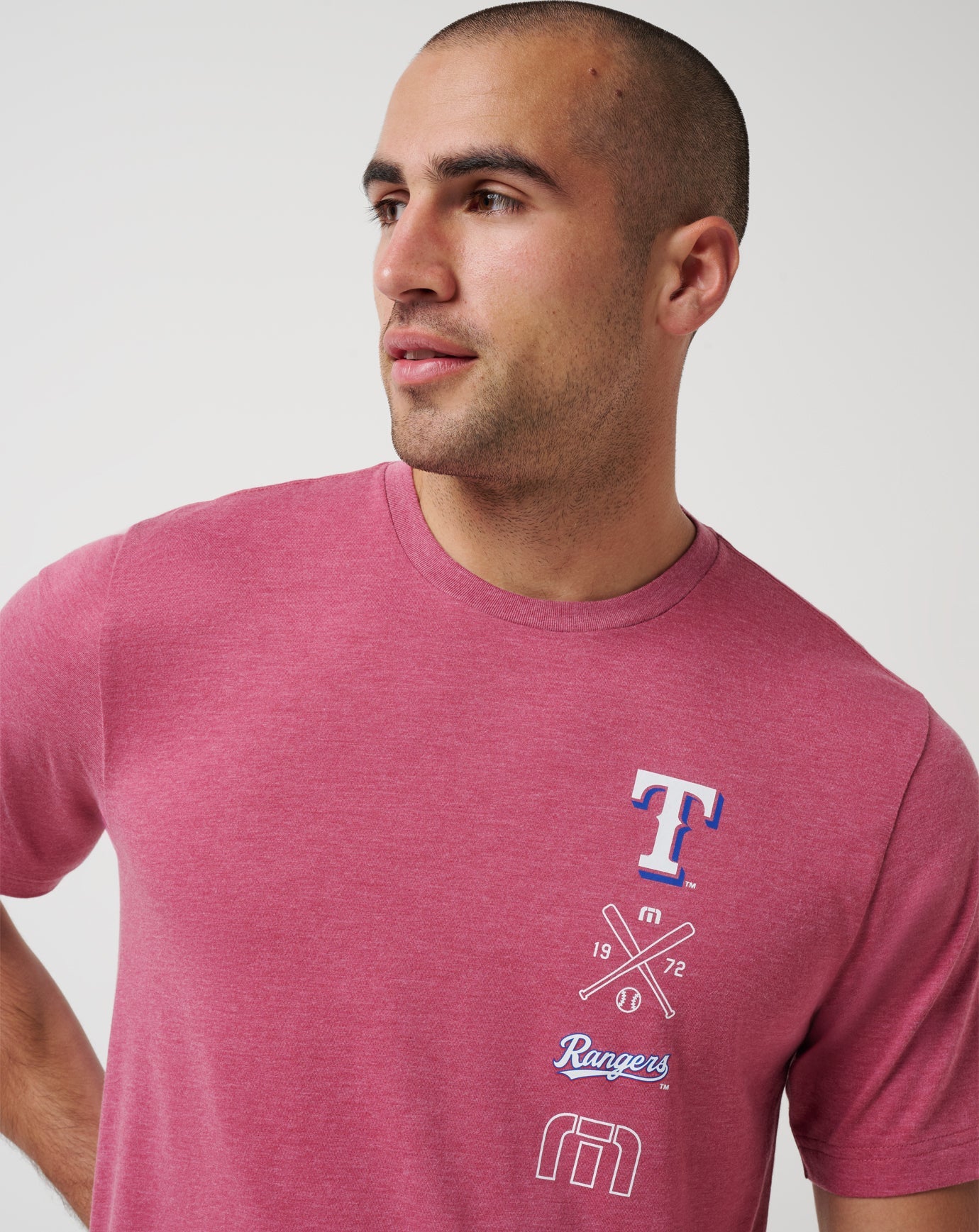 TravisMathew Texas Rangers Sunset Slam 2.0 Tee - Heather Red