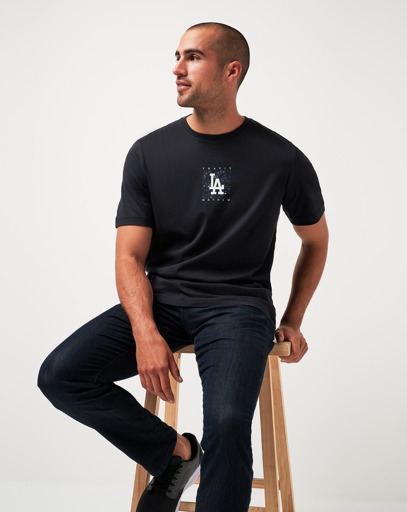 TravisMathew Los Angeles Dodgers In The Dugout Tee - Black