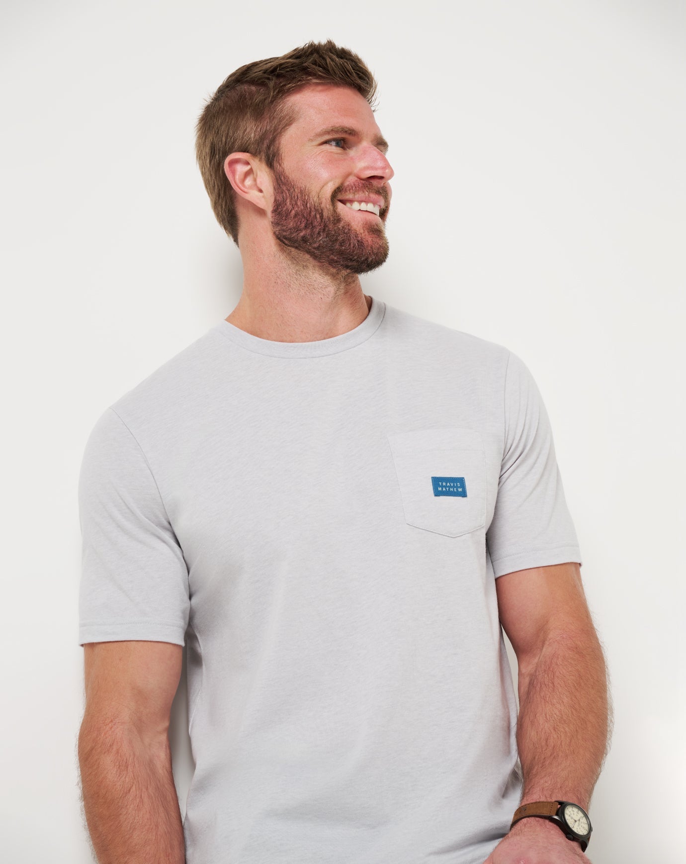 TravisMathew Travel Diary Tee - Heather Light Grey