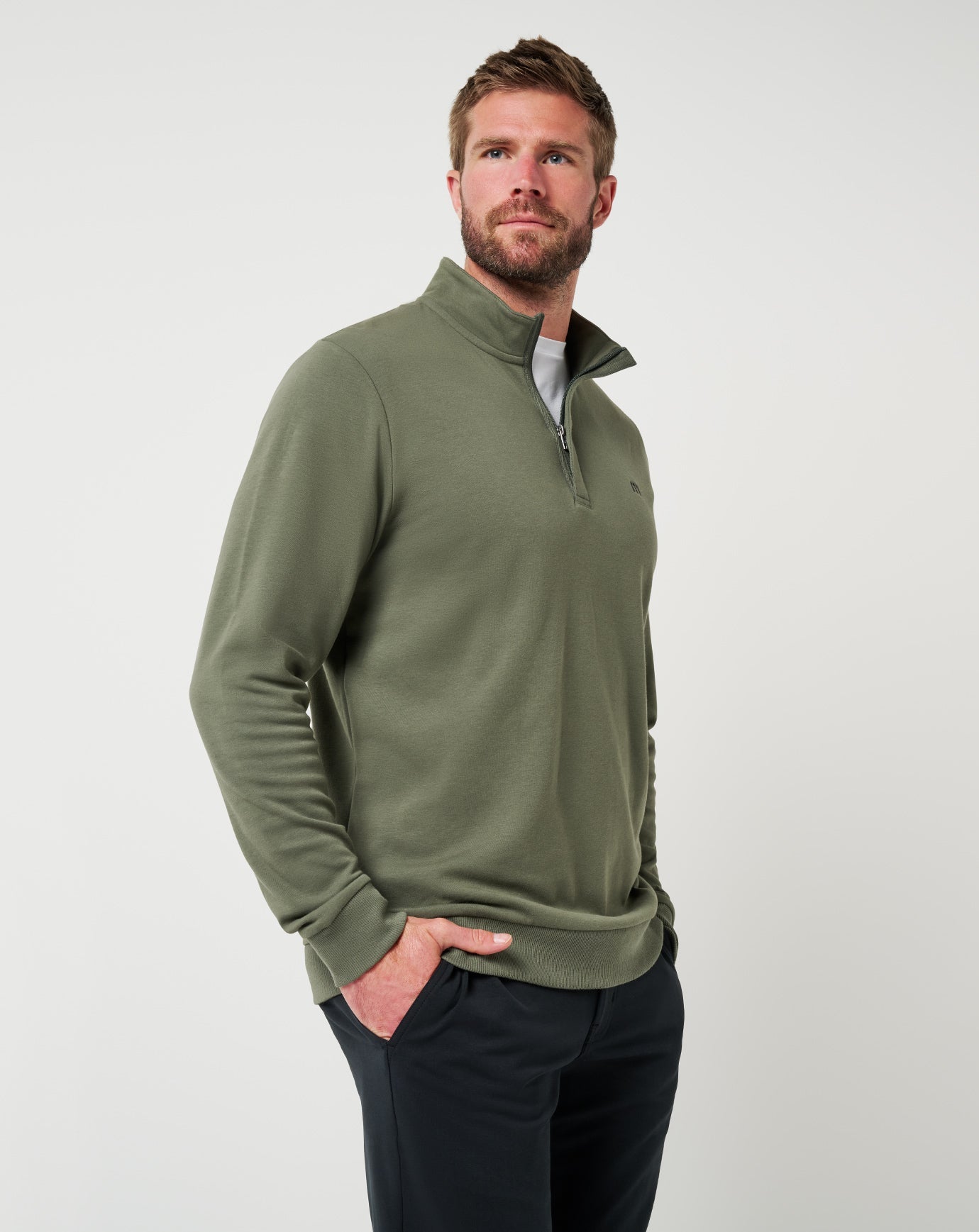 TravisMathew Cloud Quarter Zip 2.0 - Dark Olive