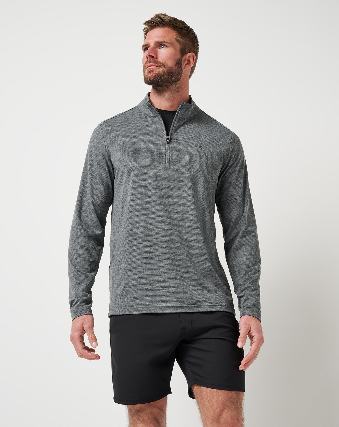 TravisMathew Heater Pro Quarter Zip - Heather Grey