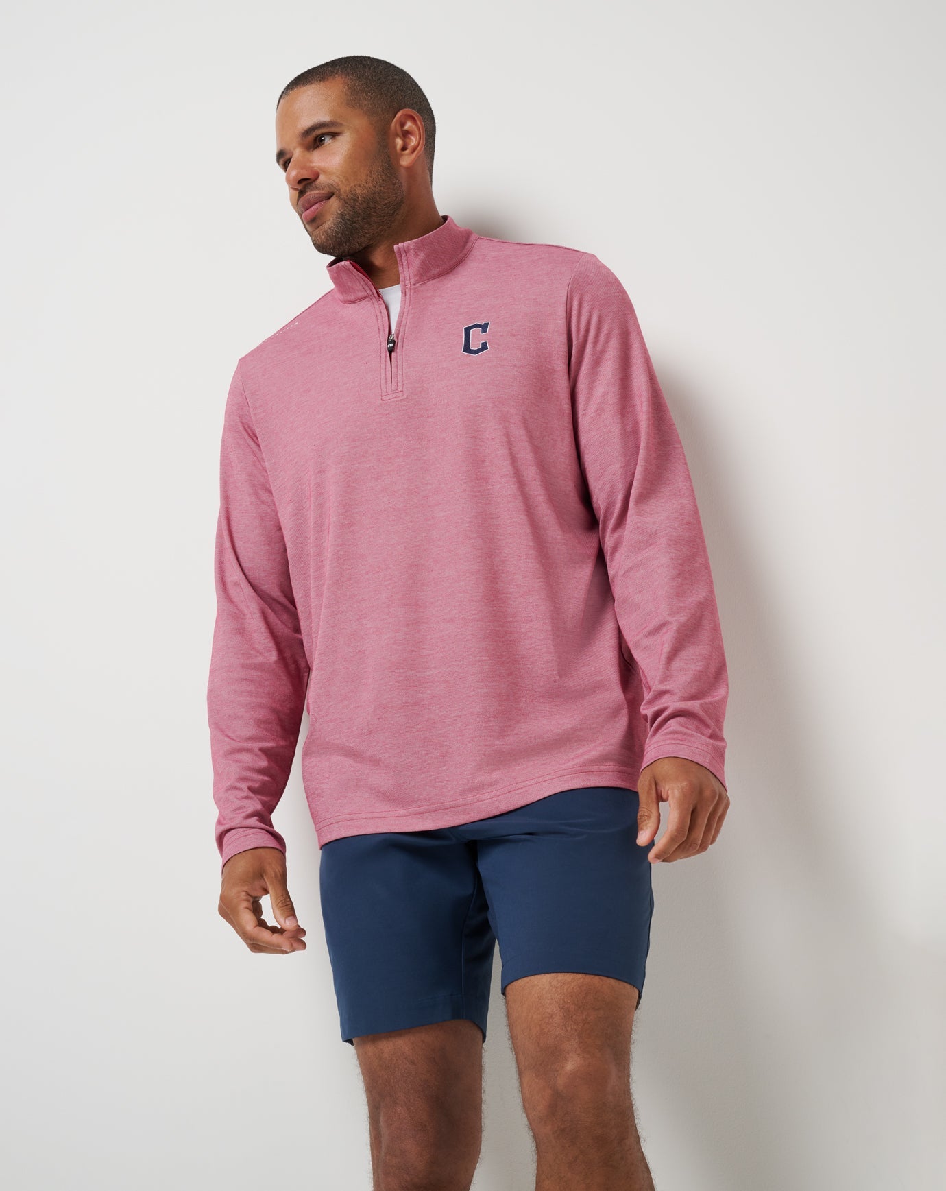 TravisMathew Cleveland Guardians Time To Tailgate Quarter Zip - Heather Red