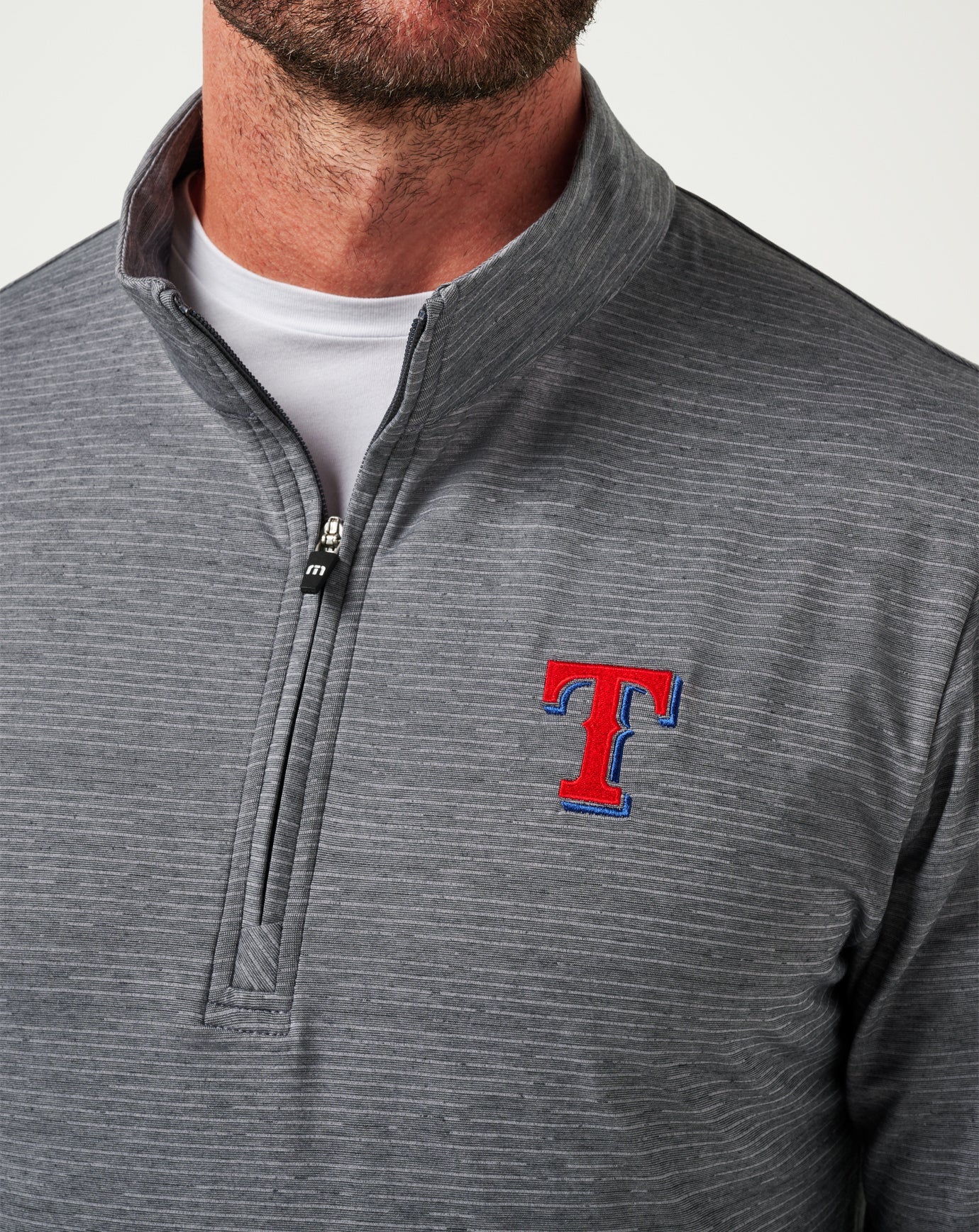 TravisMathew Texas Rangers The Heater Quarter Zip - Sleet/Quiet Shade