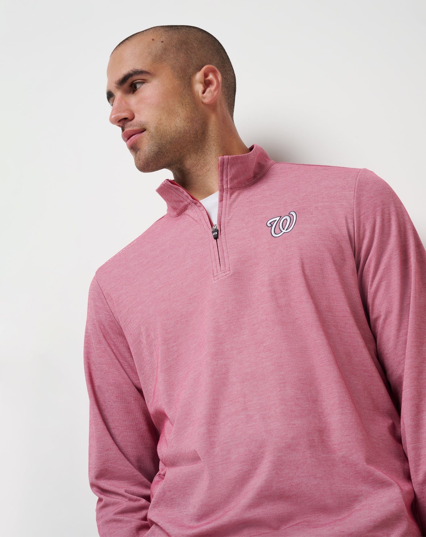 TravisMathew Washington Nationals Time To Tailgate Quarter Zip - Heather Red