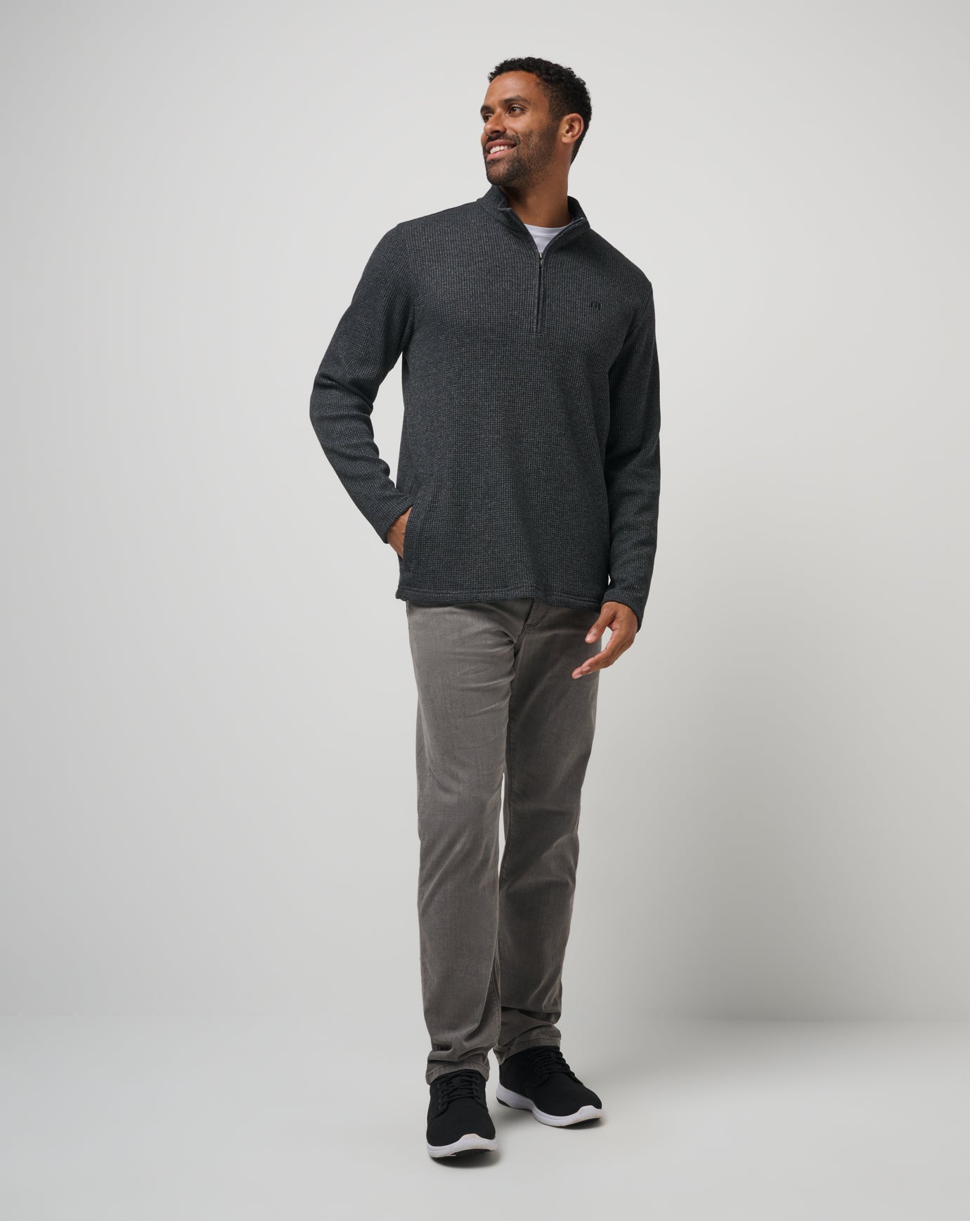 TravisMathew Last Sunset Quarter Zip - Heather Dark Grey