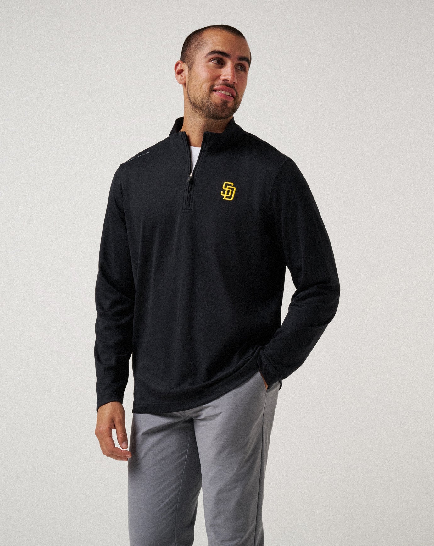 TravisMathew San Diego Padres Time To Tailgate Quarter Zip - Black