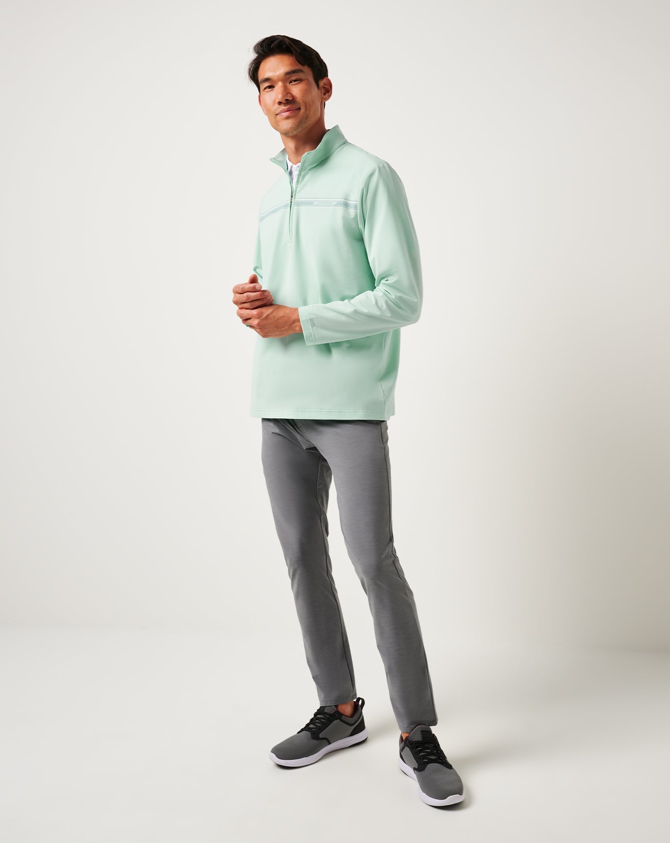 TravisMathew On The Map Quarter Zip - Eggshell Blue