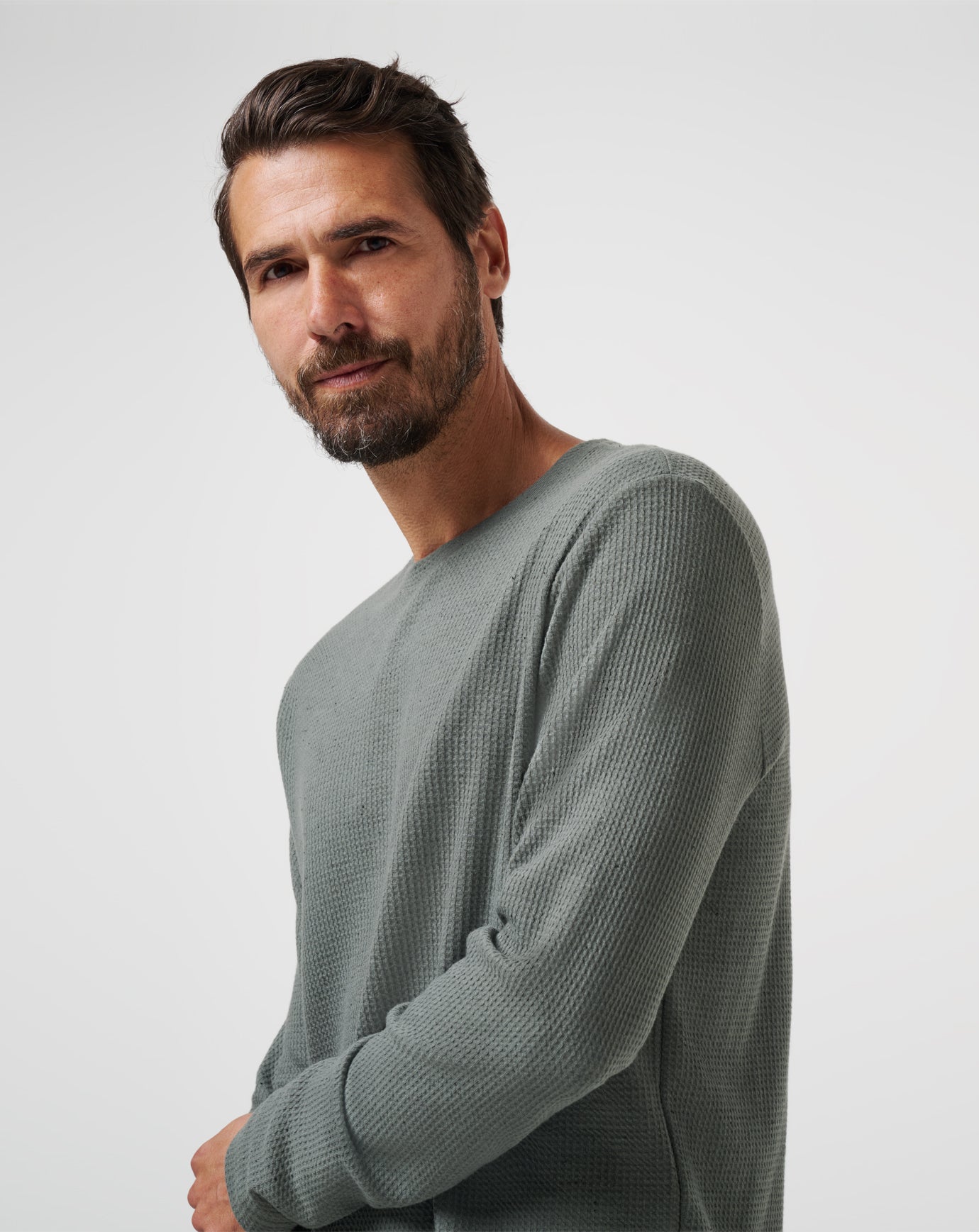 TravisMathew Cloud Waffle Crew - Dark Olive