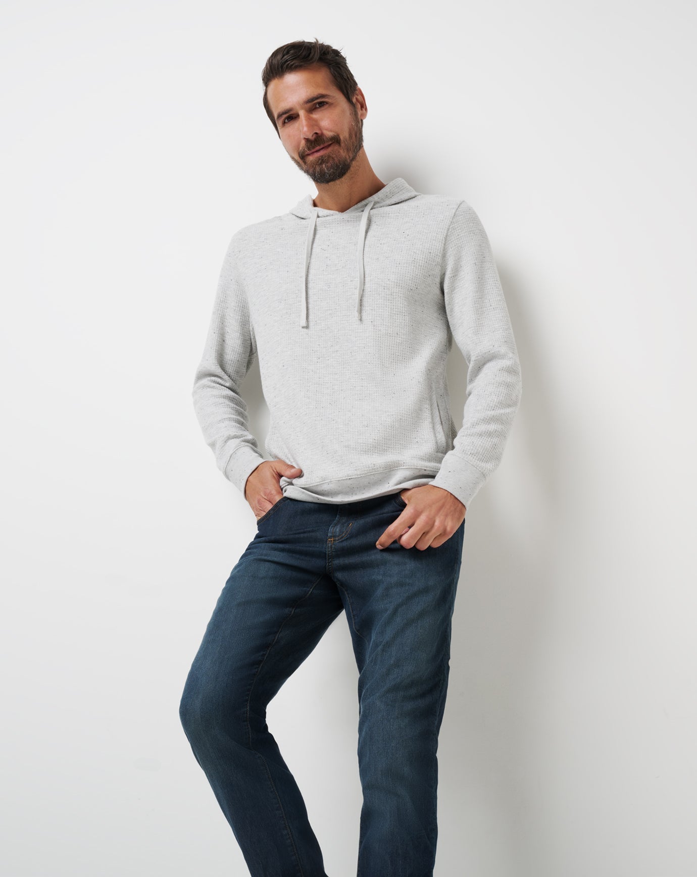 TravisMathew Cloud Waffle Hoodie - Light Grey