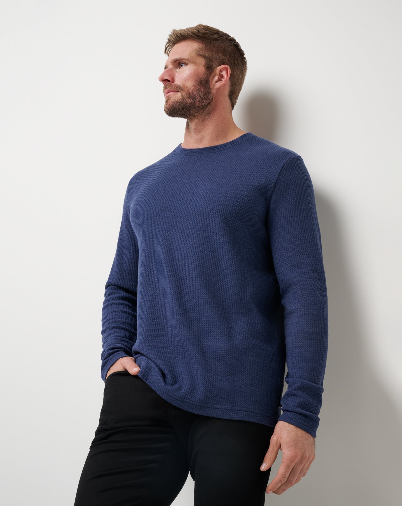 TravisMathew Cloud Waffle Crew - Mood Indigo