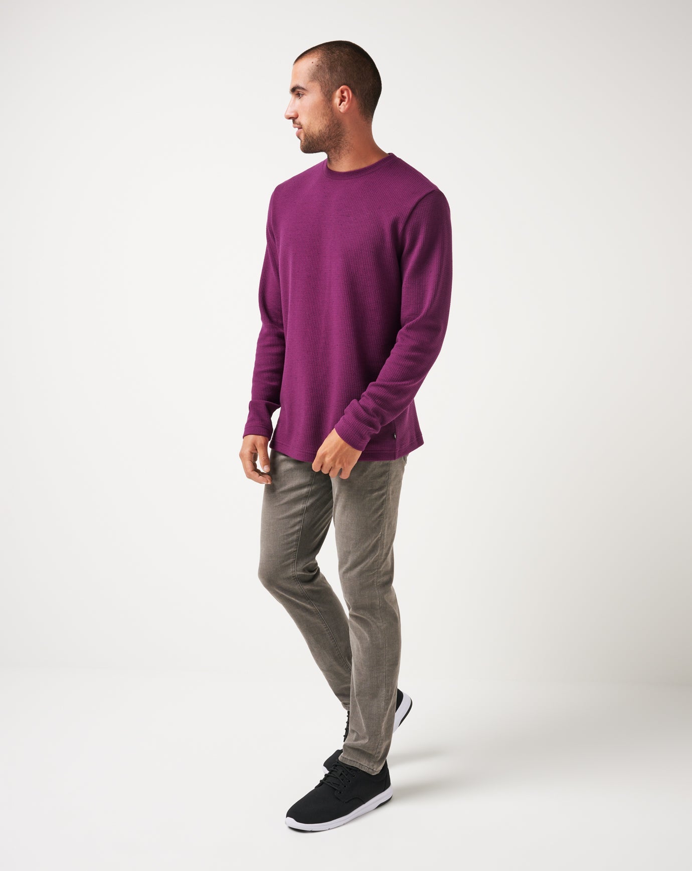 TravisMathew Burnley Cloud Waffle Crew - Claret