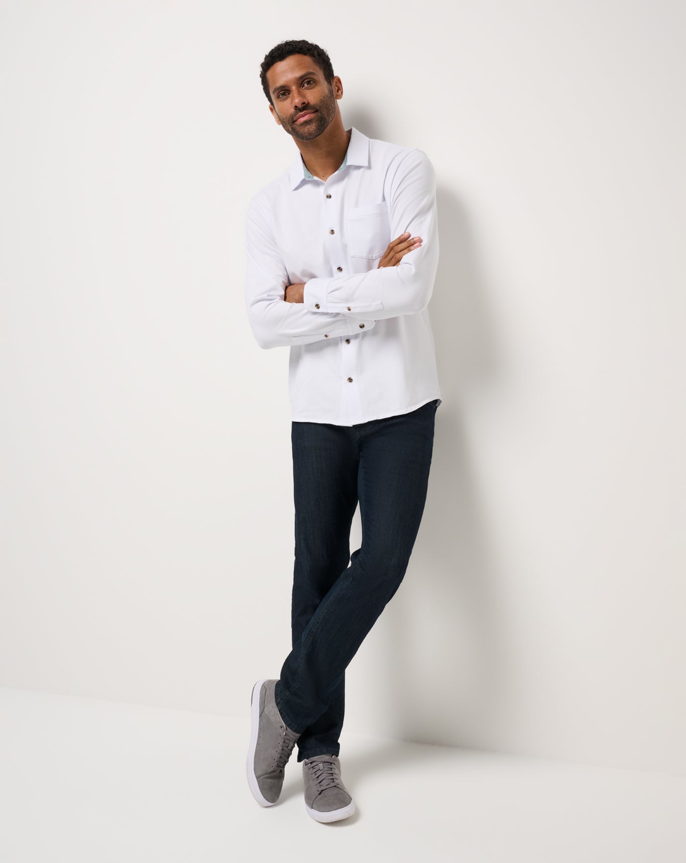 TravisMathew Comfortknit TM Social Club Button-Up - White