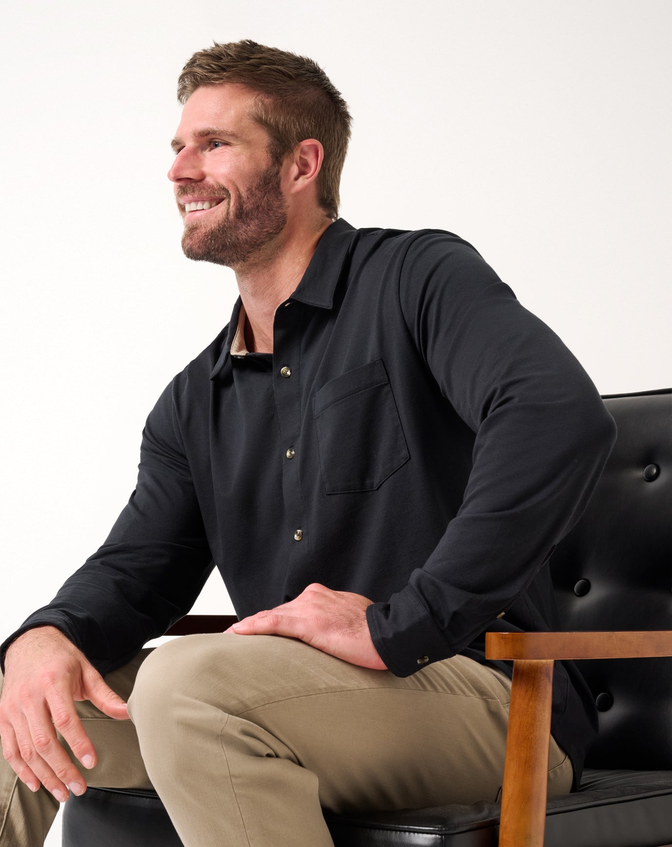 TravisMathew Comfortknit TM Social Club Button-Up - Black
